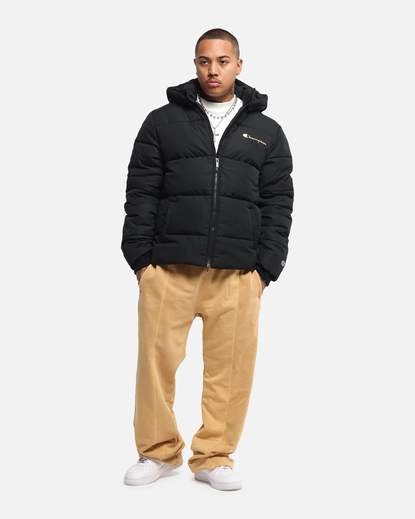 Anti Static Lining Champion Rochester Puffer Jacket Black/Gold