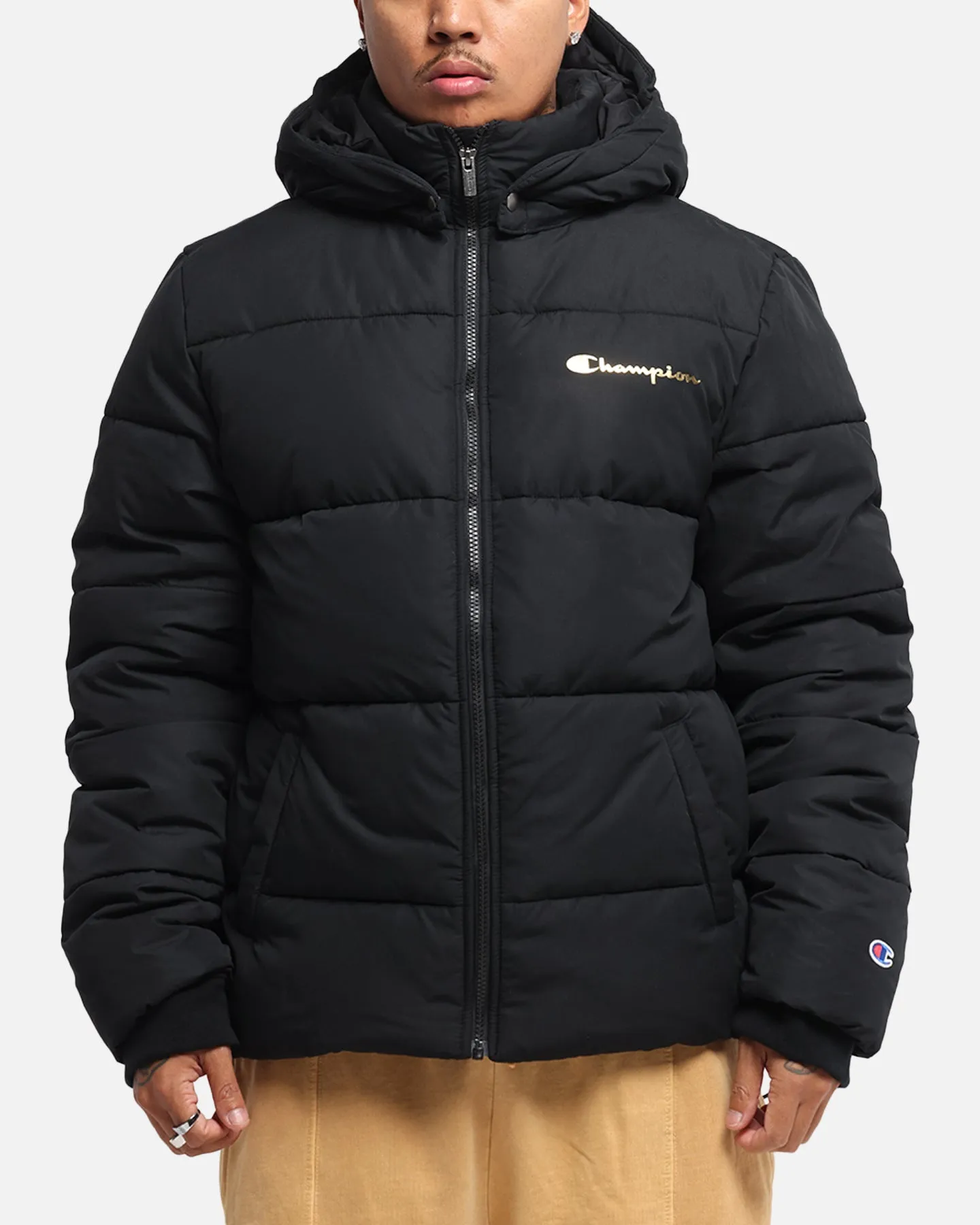 Champion Rochester Puffer Jacket Black/Gold Quality Assurance