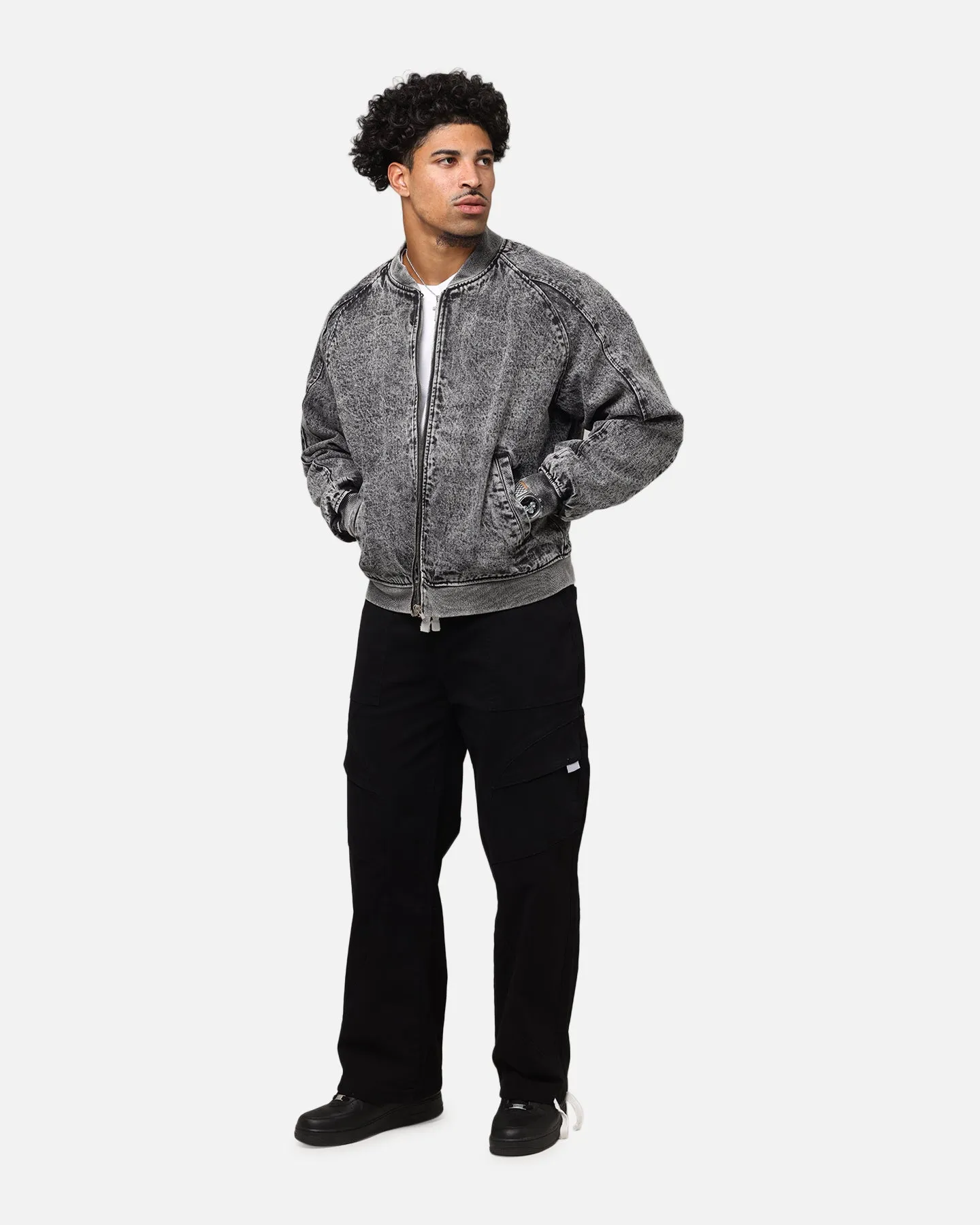 Saint Morta Flight Denim Jacket Black Stonewash hat Protective Comfort