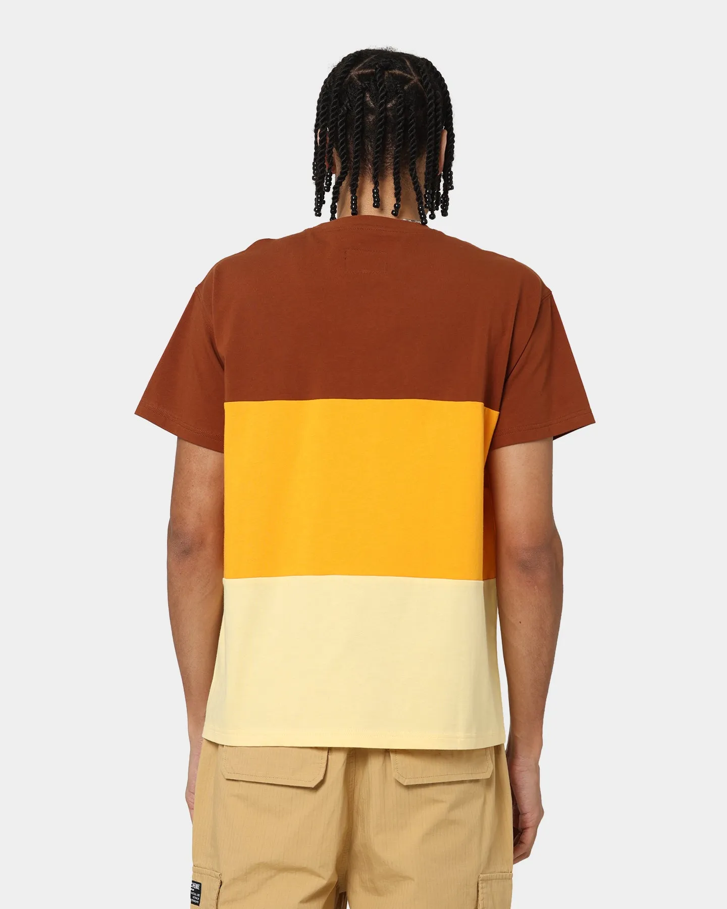Classic Look Grand Scheme Colour Block T-Shirt Brown/Yellow