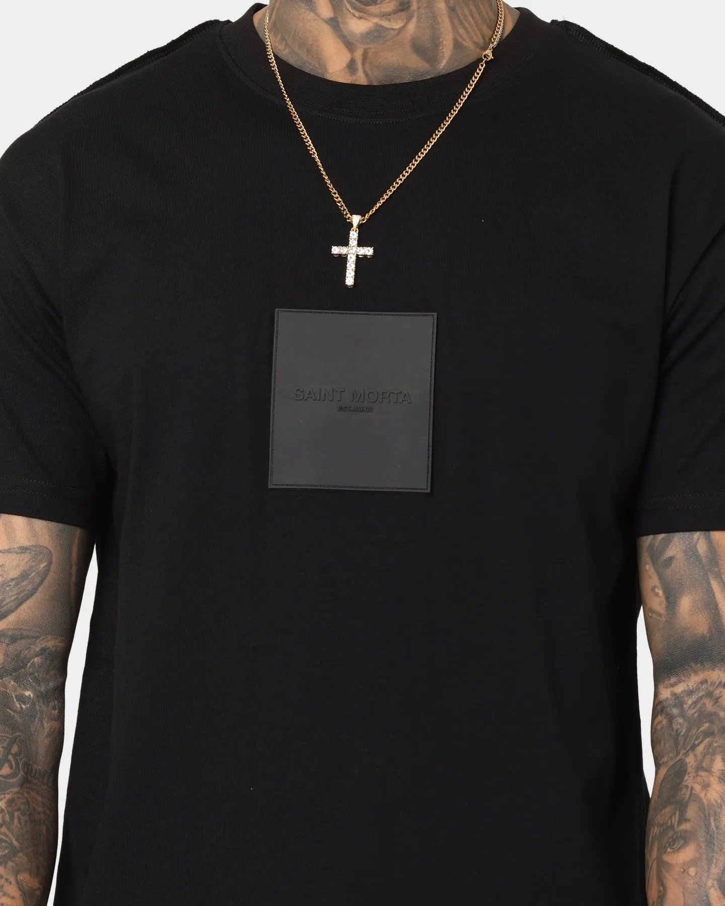 Multi Panel Structure Summer Casual Saint Morta Super Rare Lafayette T-Shirt White/Black