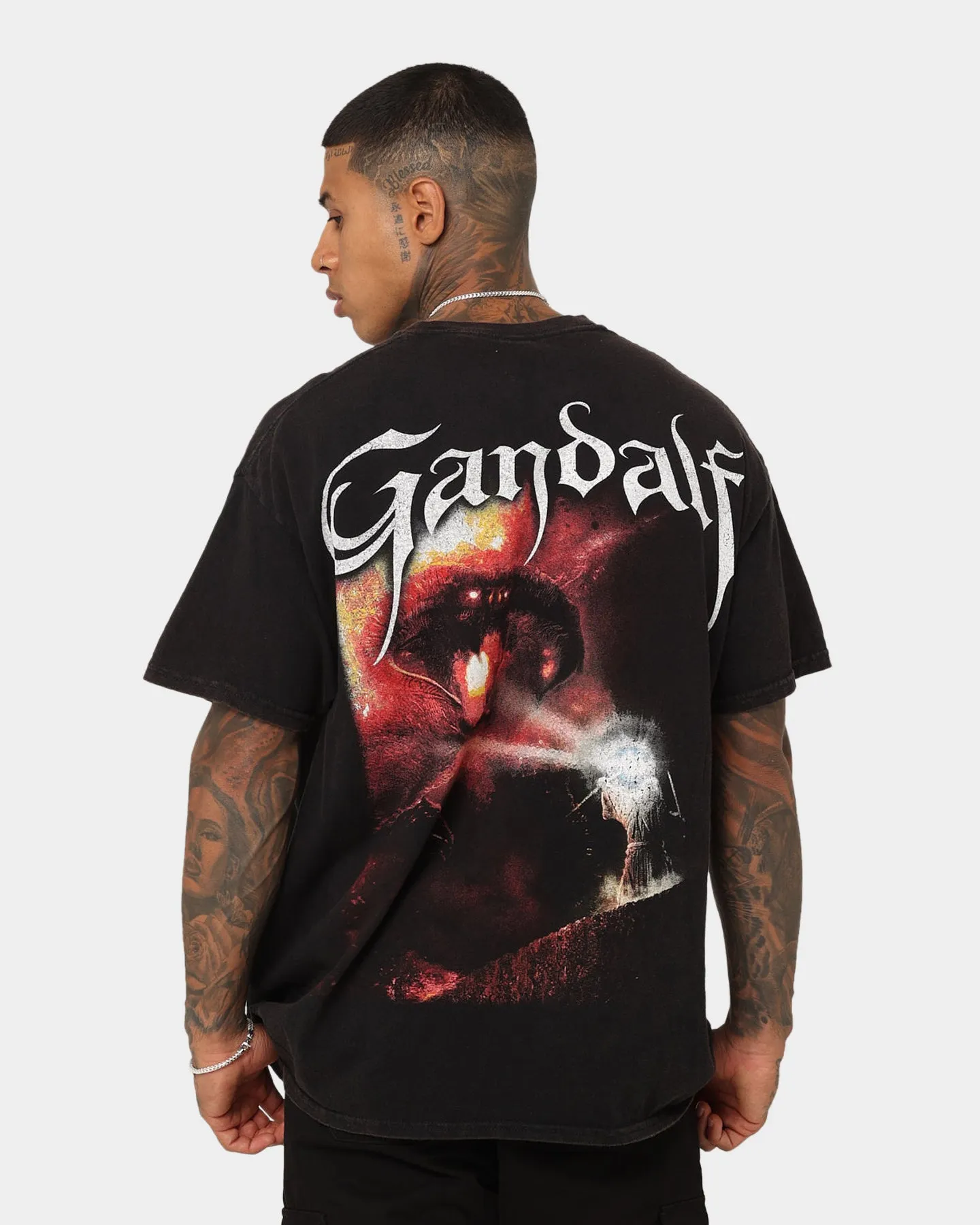 Vintage Wash American Thrift X The Lord Of The Rings Gandalf Vintage T-Shirt Black Wash
