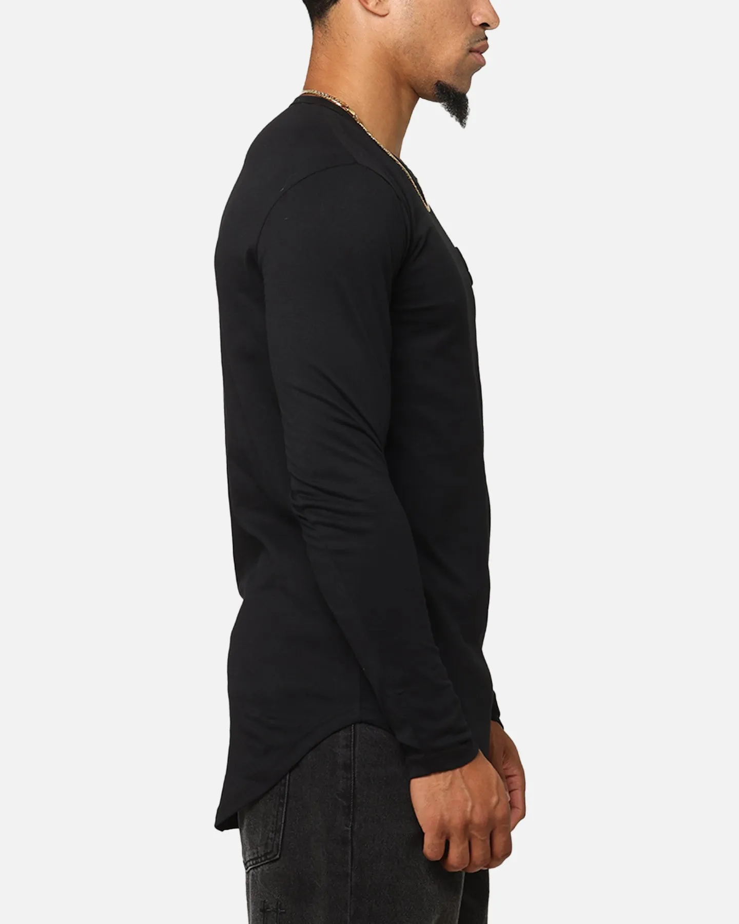 Saint Morta Gothic Monogram El Duplo Long Sleeve T-Shirt Black Conscious Fit