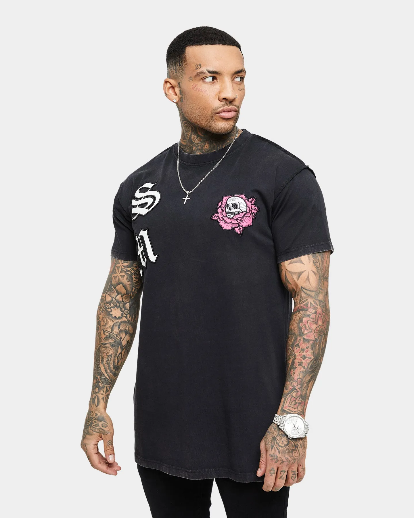 Saint Morta Skull Flower Lafayette T-Shirt Vintage Black Everyday Layering Teenager coolness