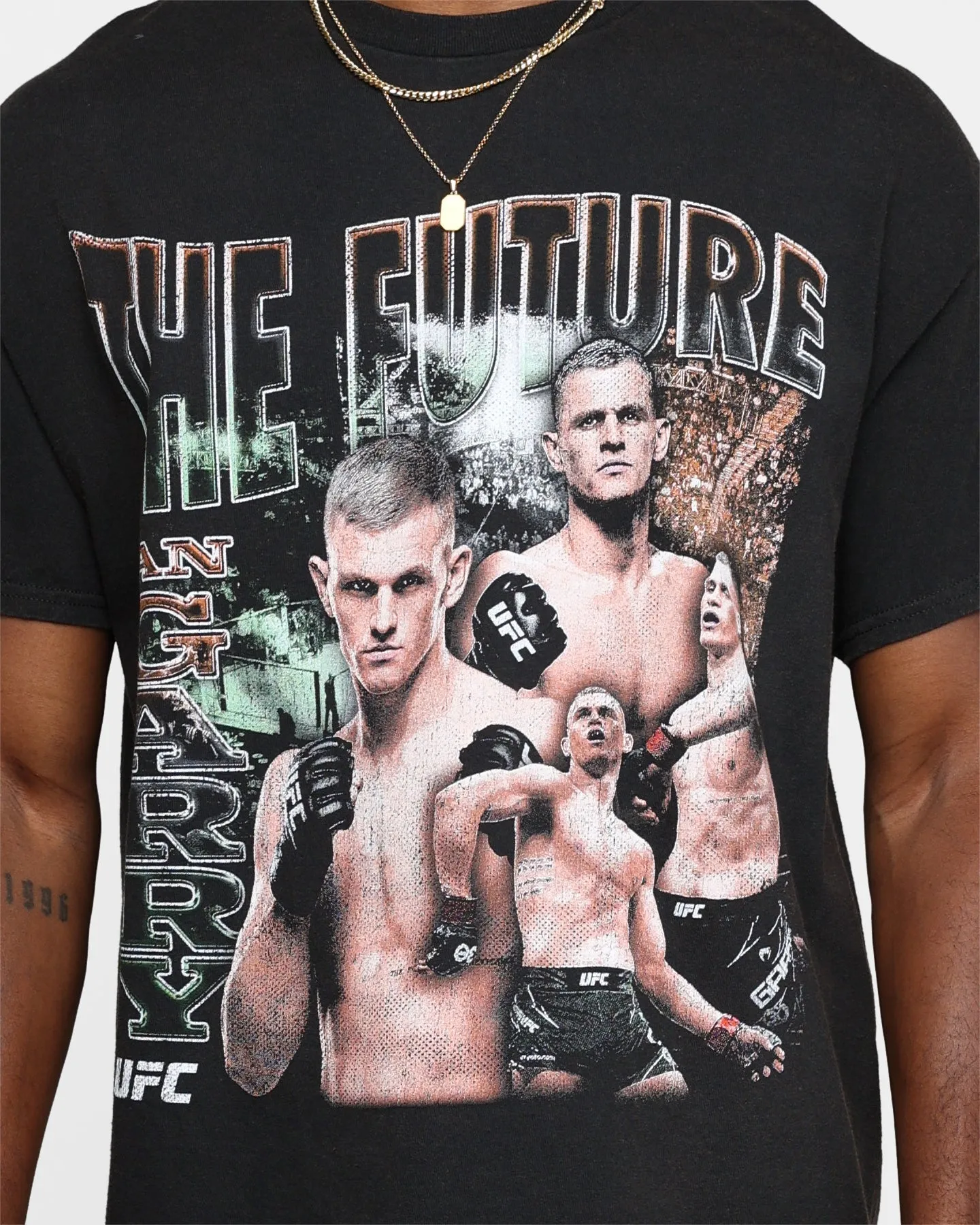 Cool and casual Soft Layering UFC By Goat Crew Ian Machado Garry The Future T-Shirt Black Wash