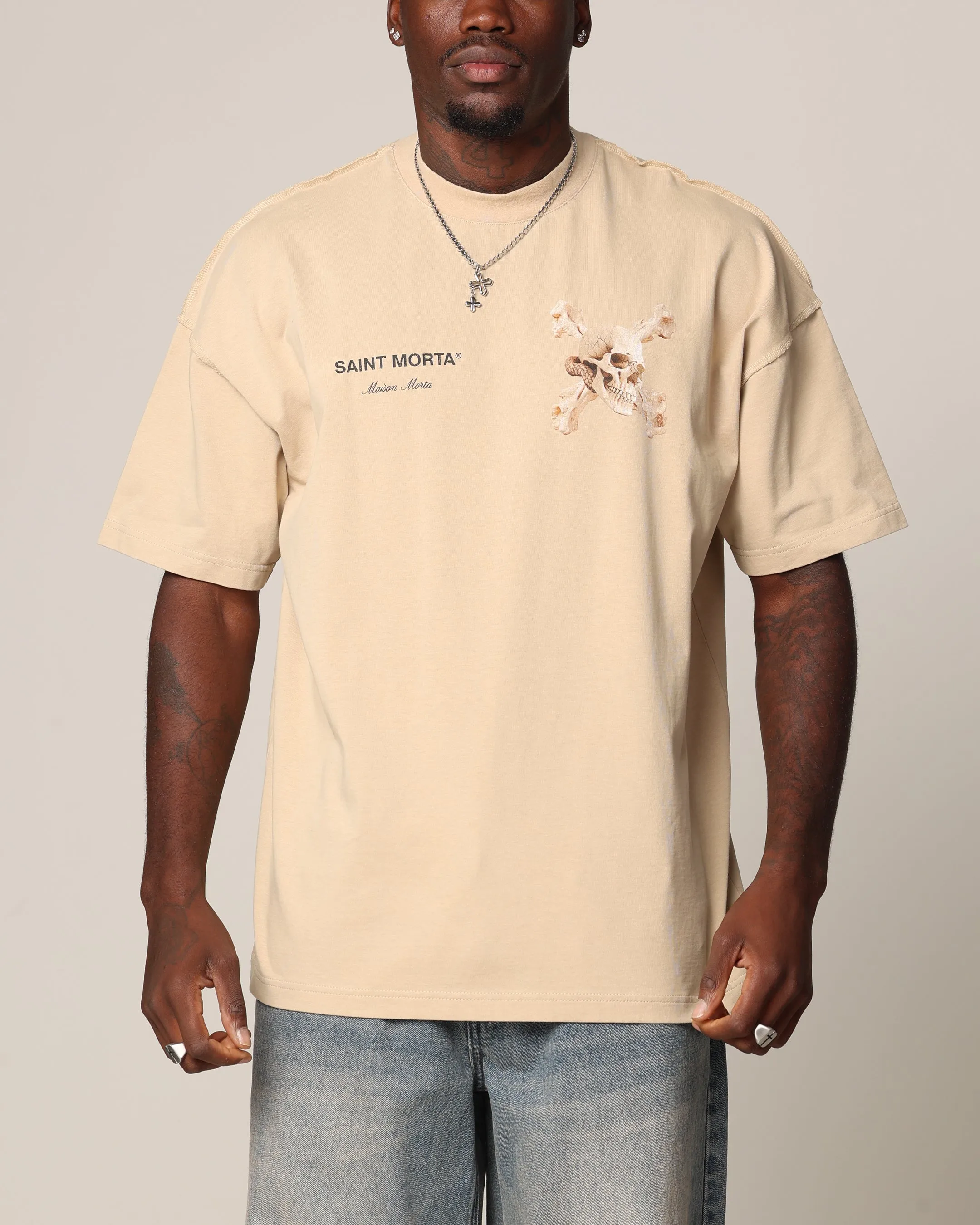 LayeringFriendly Saint Morta Corpus Boxy T-Shirt Stone