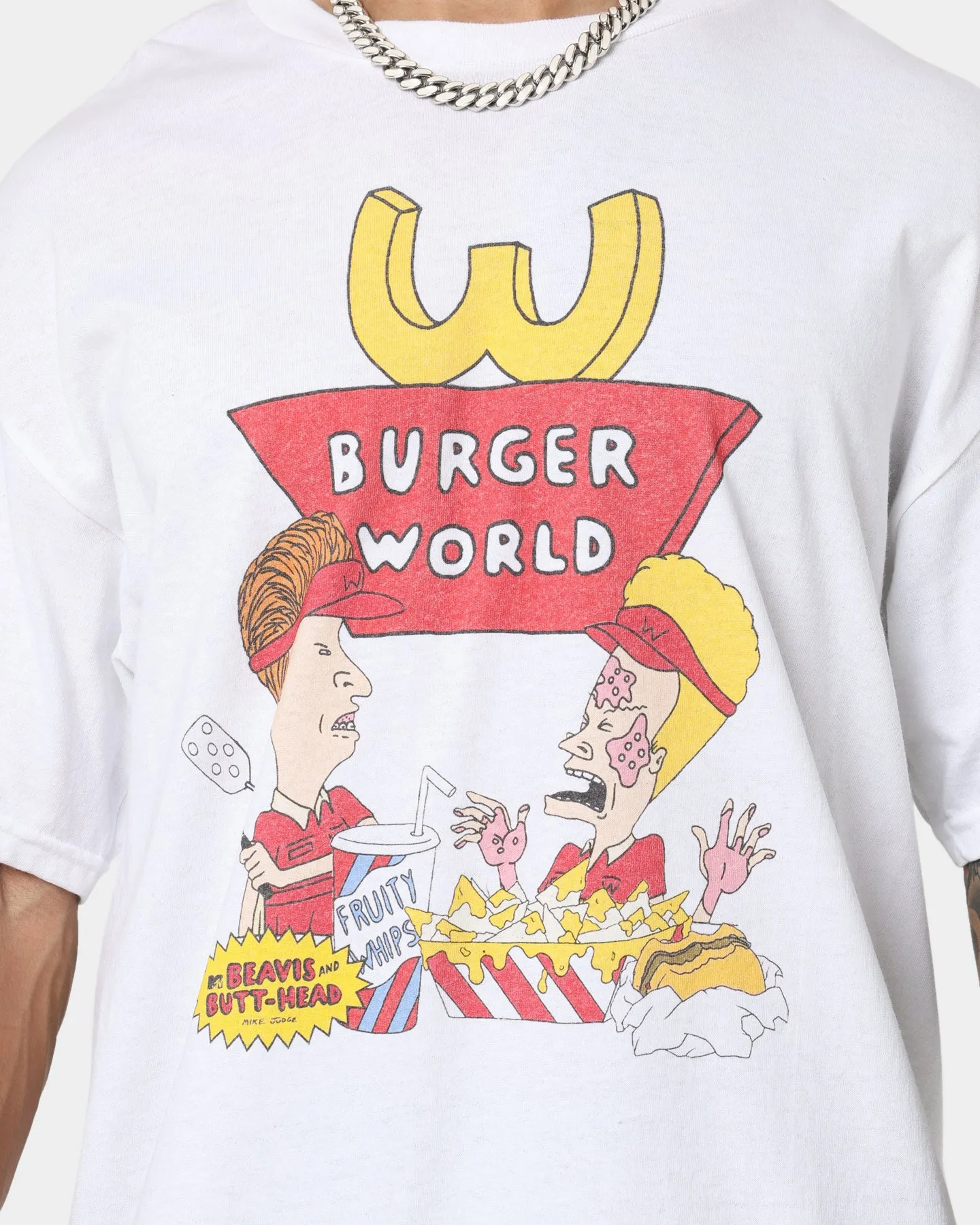 American Thrift American Thrift X Beavis & Butthead Burger World T-Shirt White Perfect for Workouts