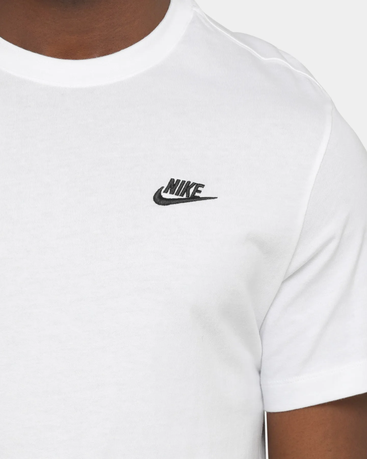 Nike Men's Nike Sportswear Club Short Sleeve T-Shirt White/Black AntiStaticLining Beach Wear