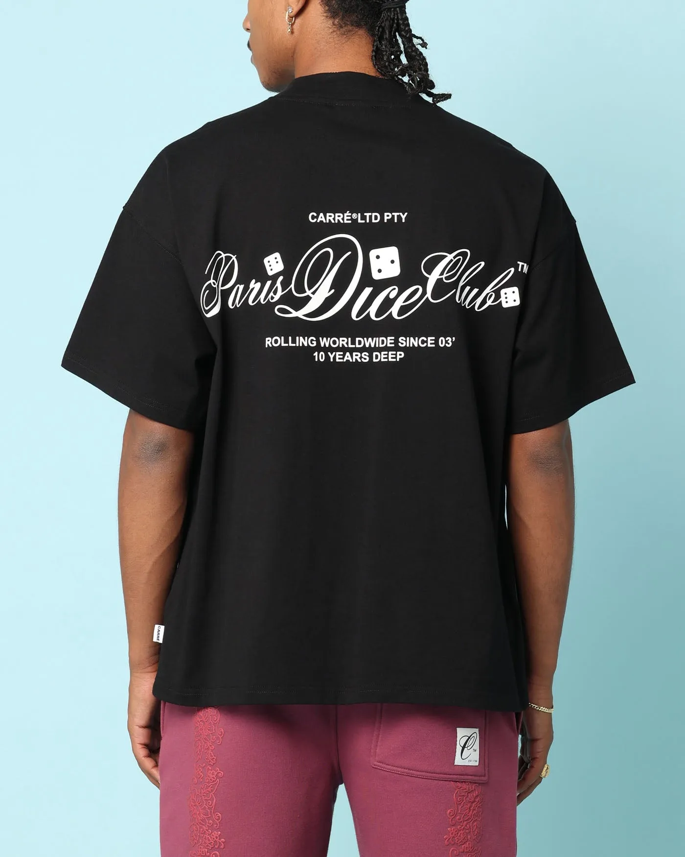 Collared formality Bold Style Carr?? Players Oversized T-Shirt Black