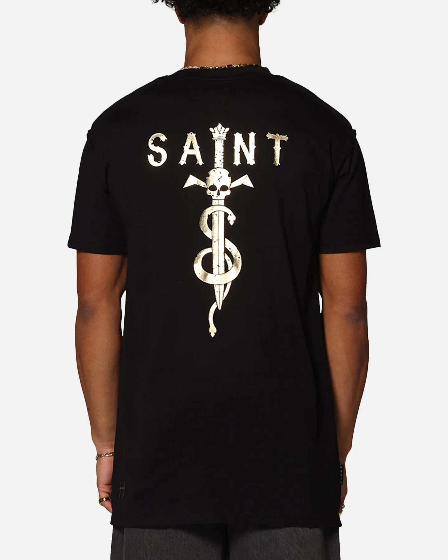 Affordable Fashion Light Breeze Saint Morta Daggers Lafayette T-Shirt Black/Gold