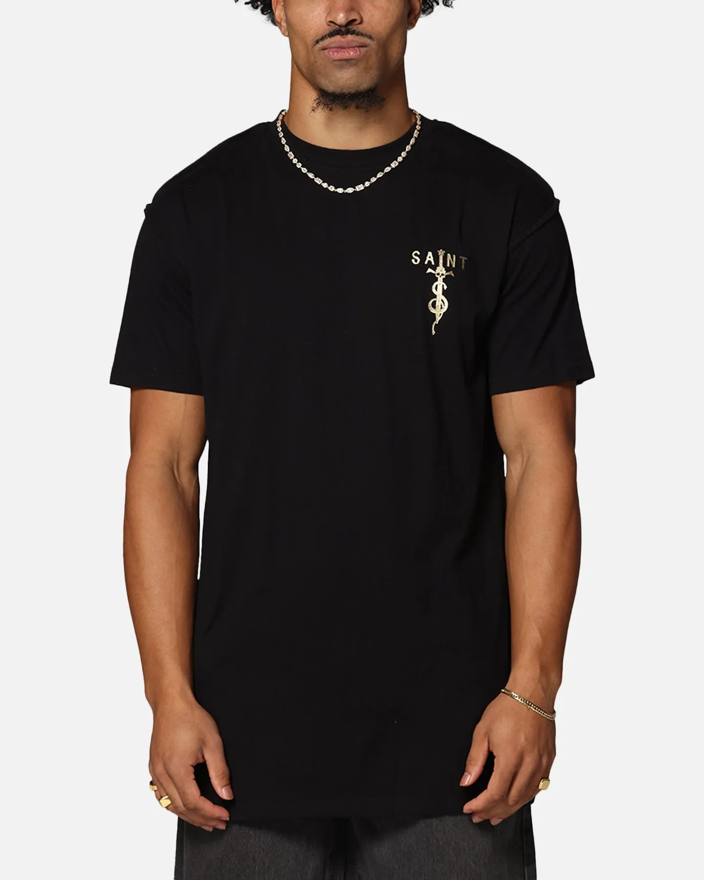 FadeResistantPrint Effortless Wear Saint Morta Daggers Lafayette T-Shirt Black/Gold