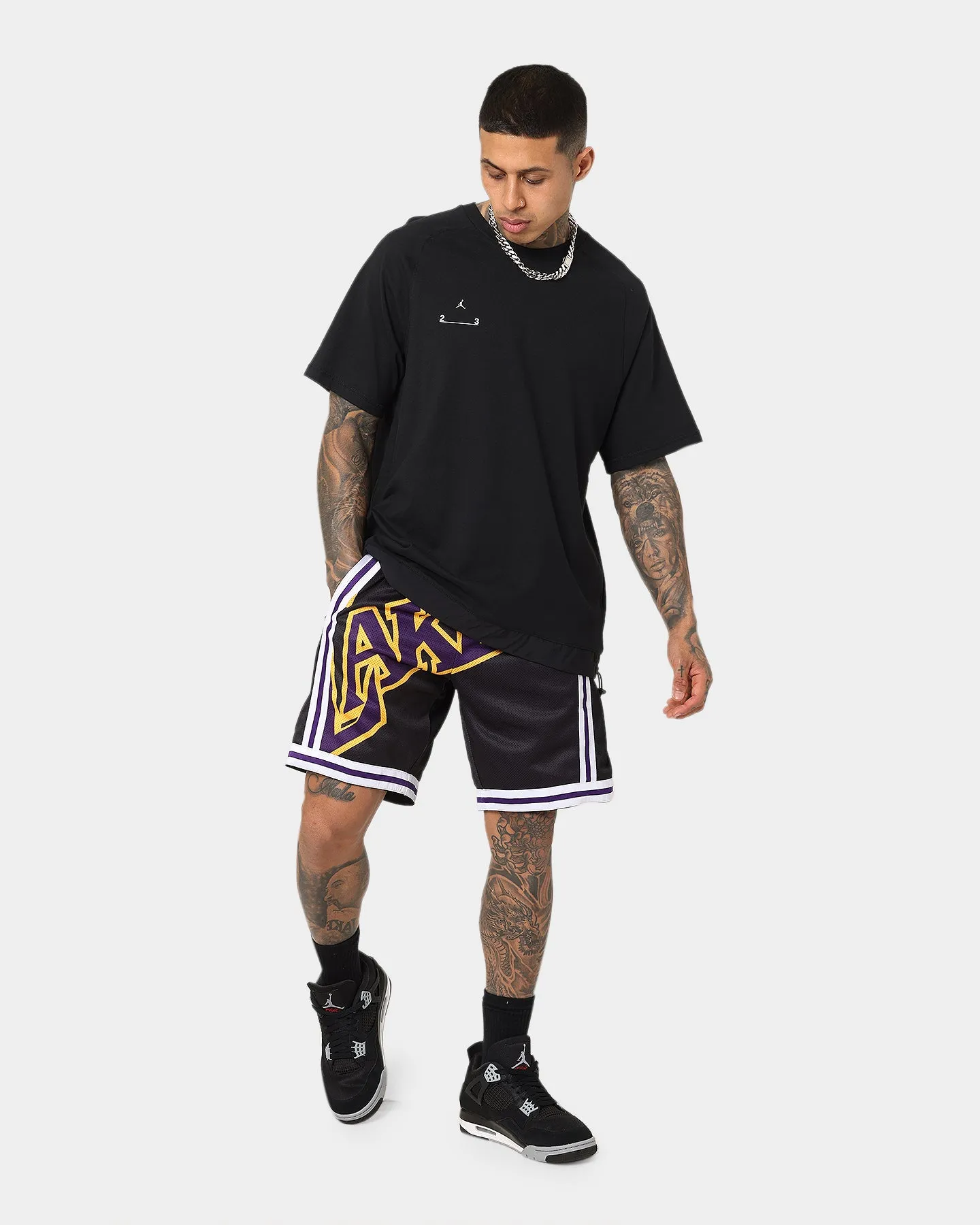Mesh Fabric Mitchell & Ness Los Angeles Lakers Blown Out Fashion Shorts Black