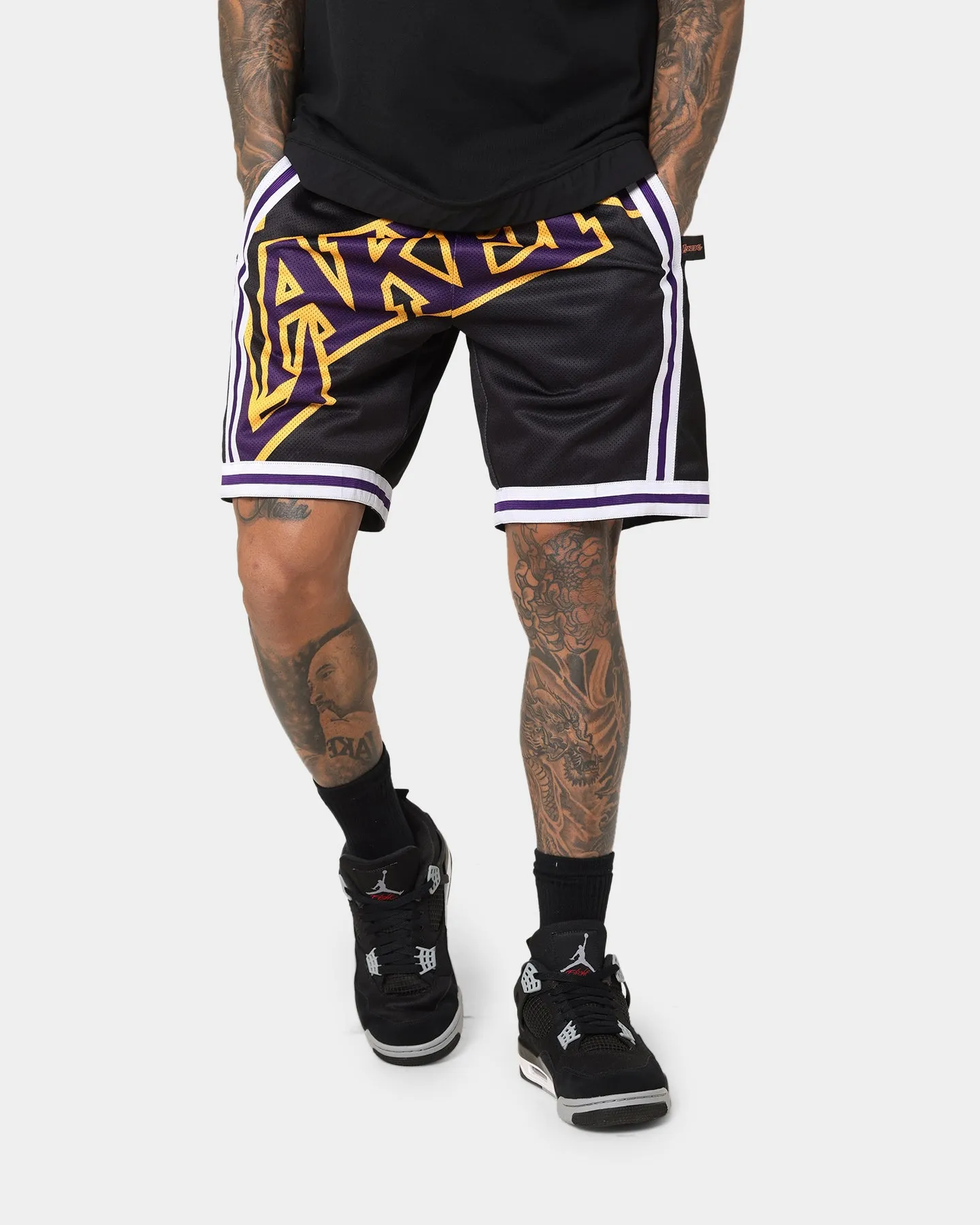 Mitchell & Ness Los Angeles Lakers Blown Out Fashion Shorts Black Moisture Wicking Finish tall size
