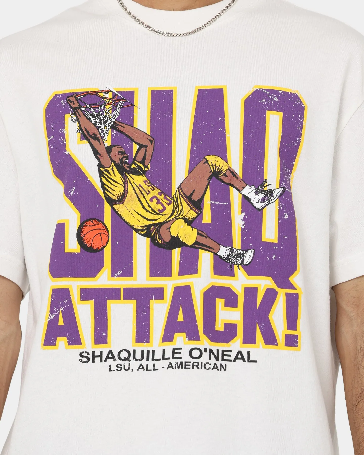 Mitchell & Ness Shaquille O'Neal Los Angeles Lakers Shaq Attack Vintage T-Shirt Vintage White Ultimate Wear Chic Wear