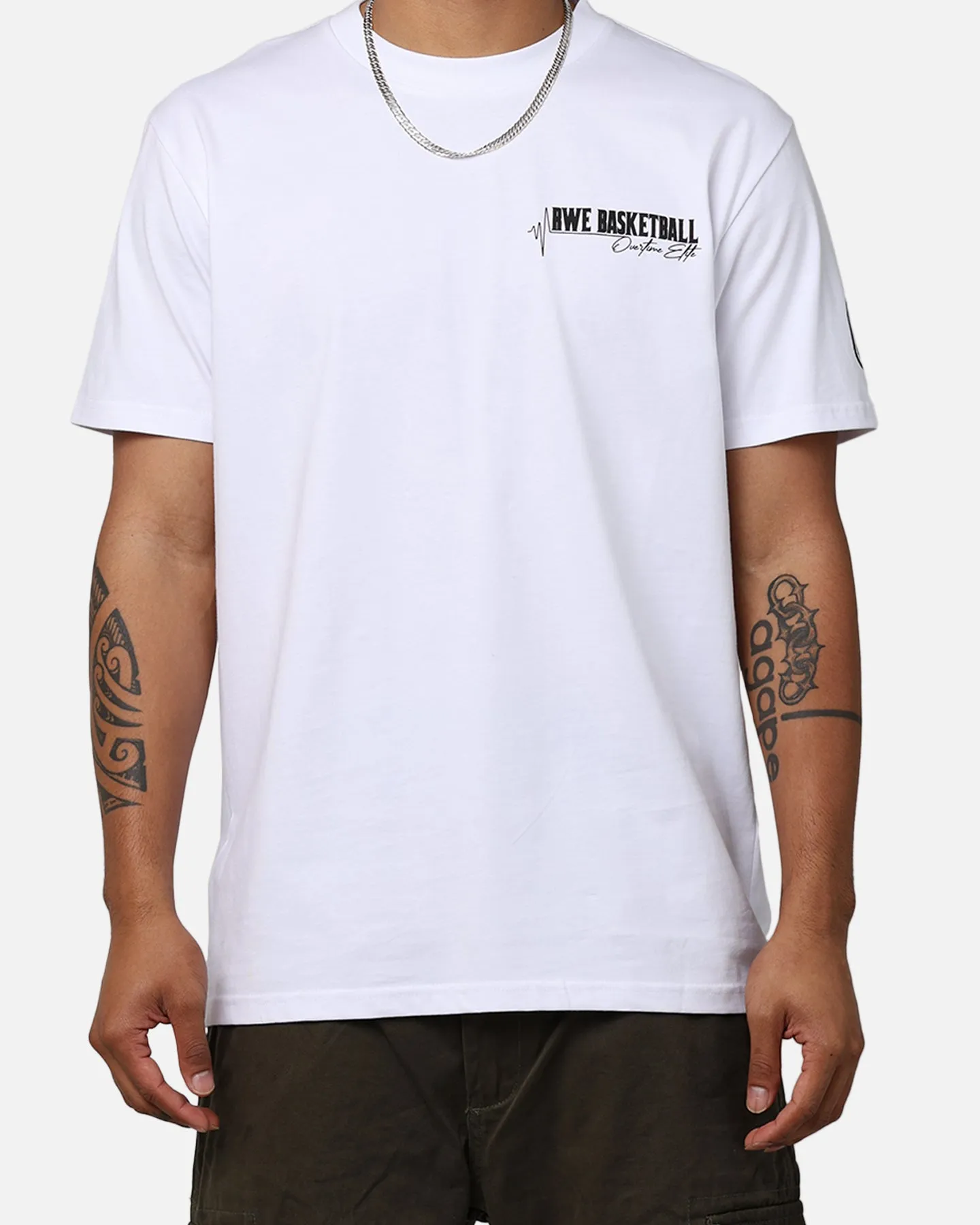 Fashion-Ready Practical Design Overtime RWE Ball T-Shirt White
