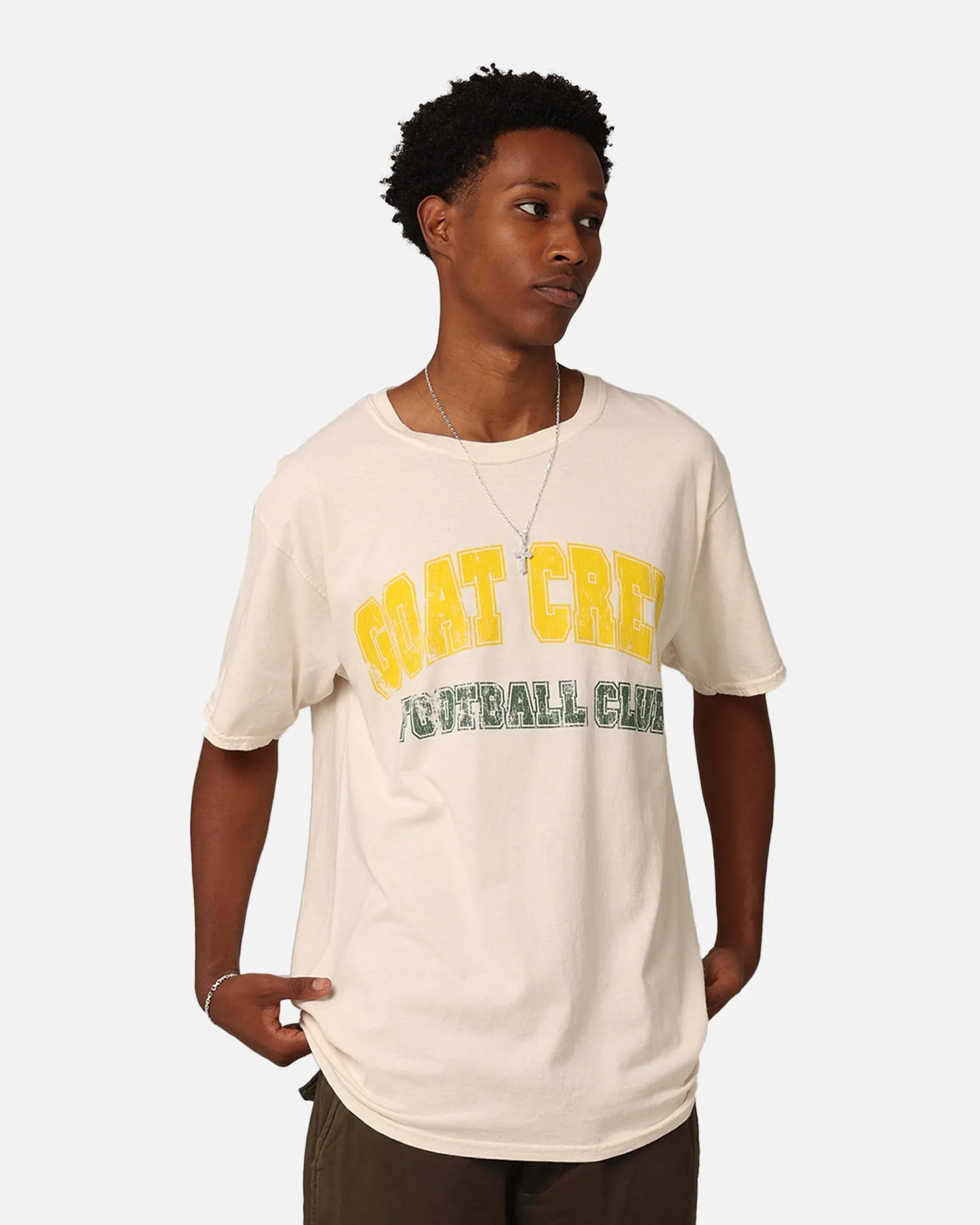 Goat Crew Football Club 9 T-Shirt Off White Elderly Comfort EcoFriendlyDyes