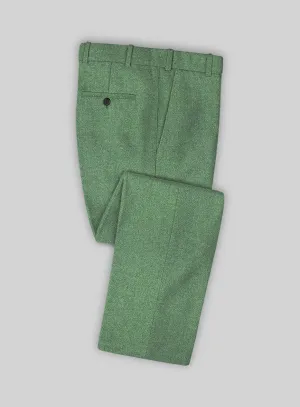 Well-Fitted Look Layering Style Highlander Heavy Paris Green Tweed Pants