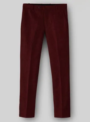 Naples Dark Scarlet Tweed Pants Work Style Fit