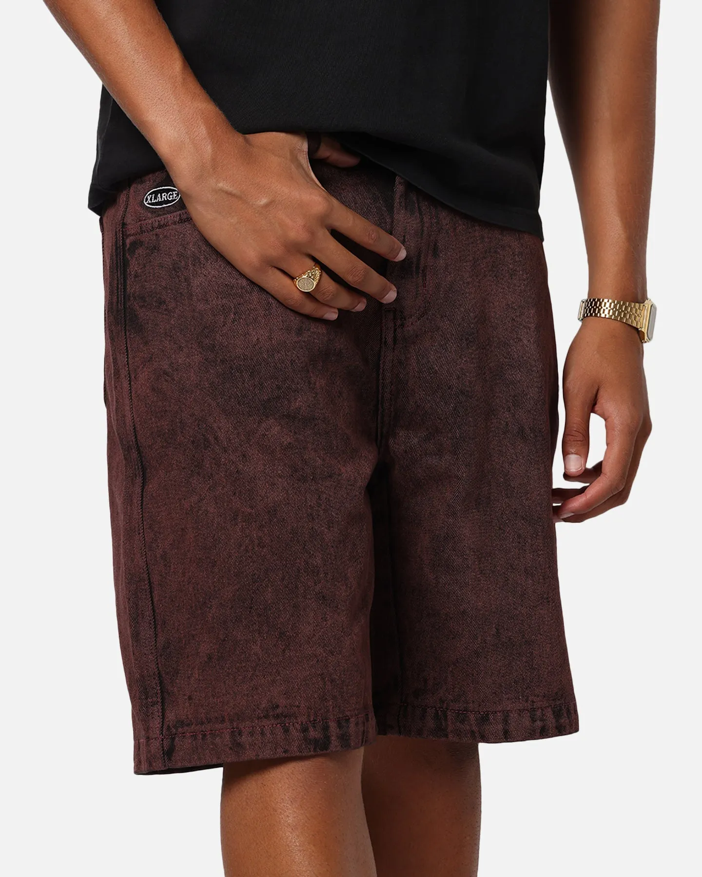 X-Large Bull Denim 91 Shorts Burgundy Multi Pocket Design QuickReleaseFastenings