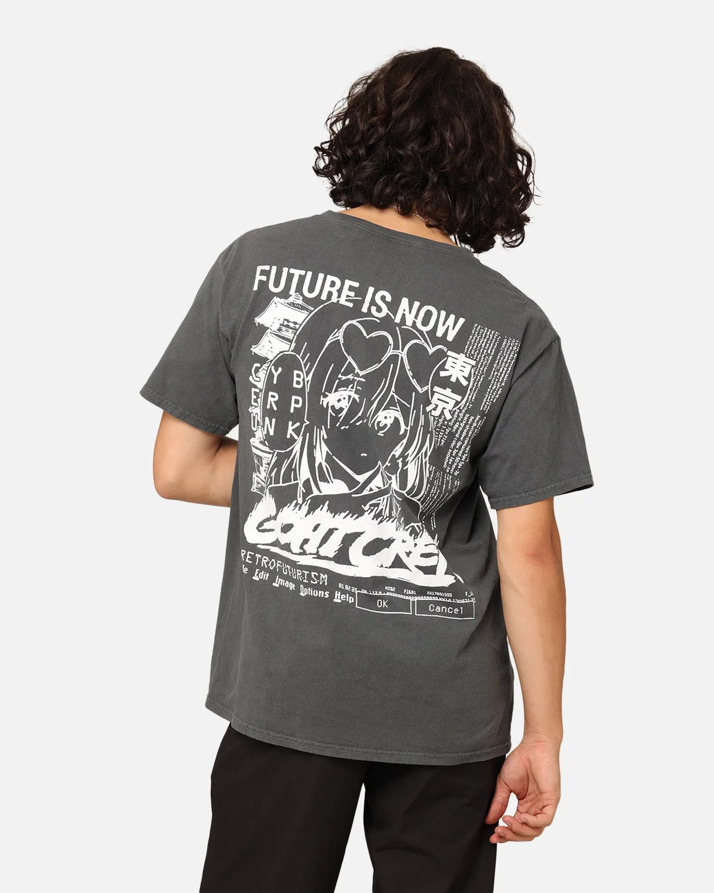 Goat Crew UWU Girl T-Shirt Off Black Circular Knit Design