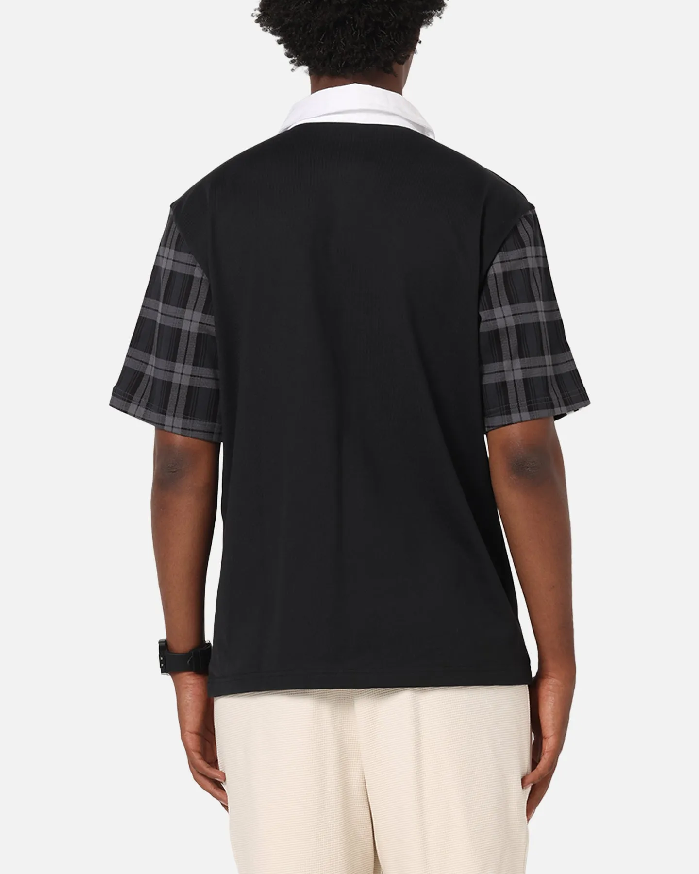 Professional Style Adidas Tartan Regular Rugby Polo T-Shirt Black