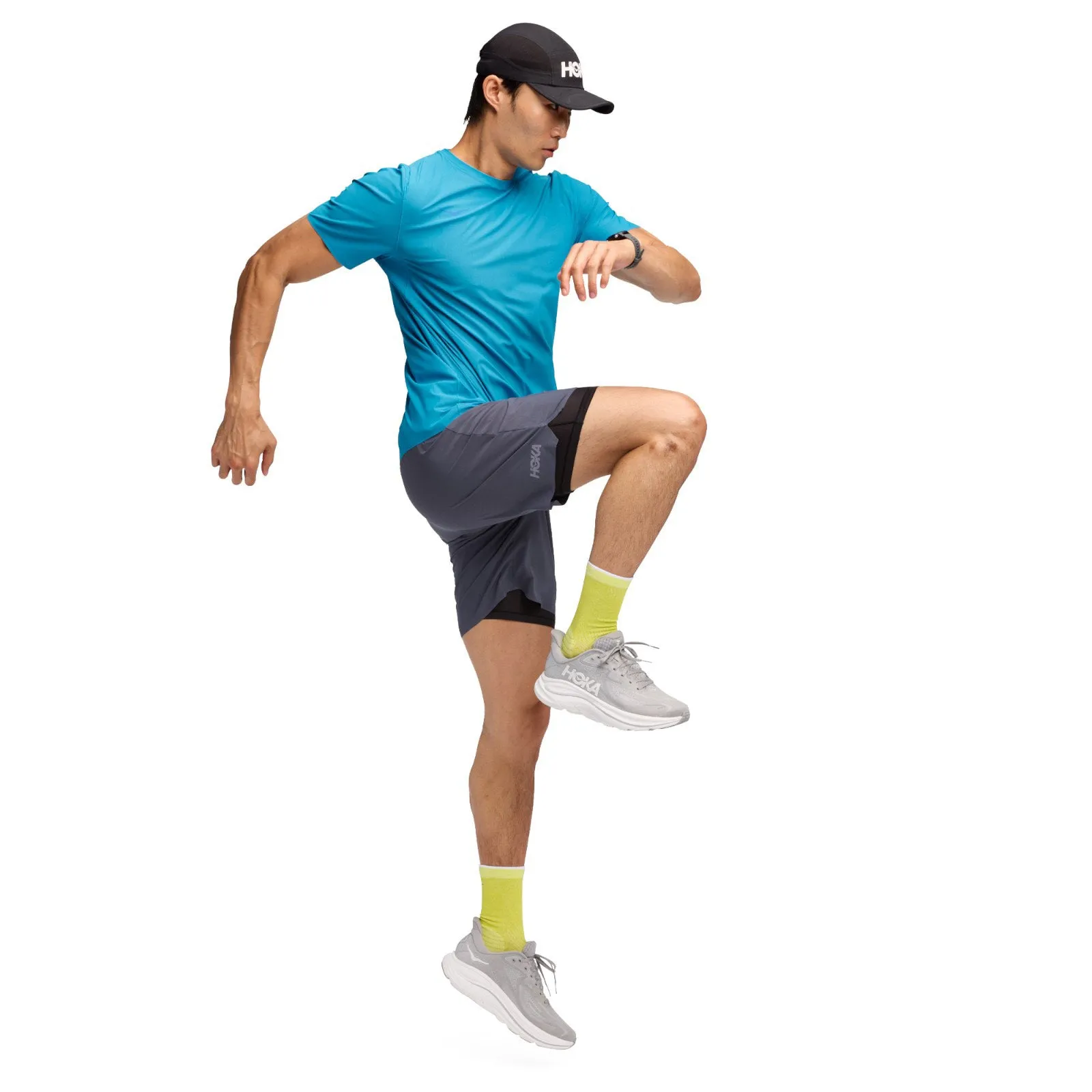 Hoka Glide 7'' 2in1 Mens Short Comfortable Motion Quick Release Fastener