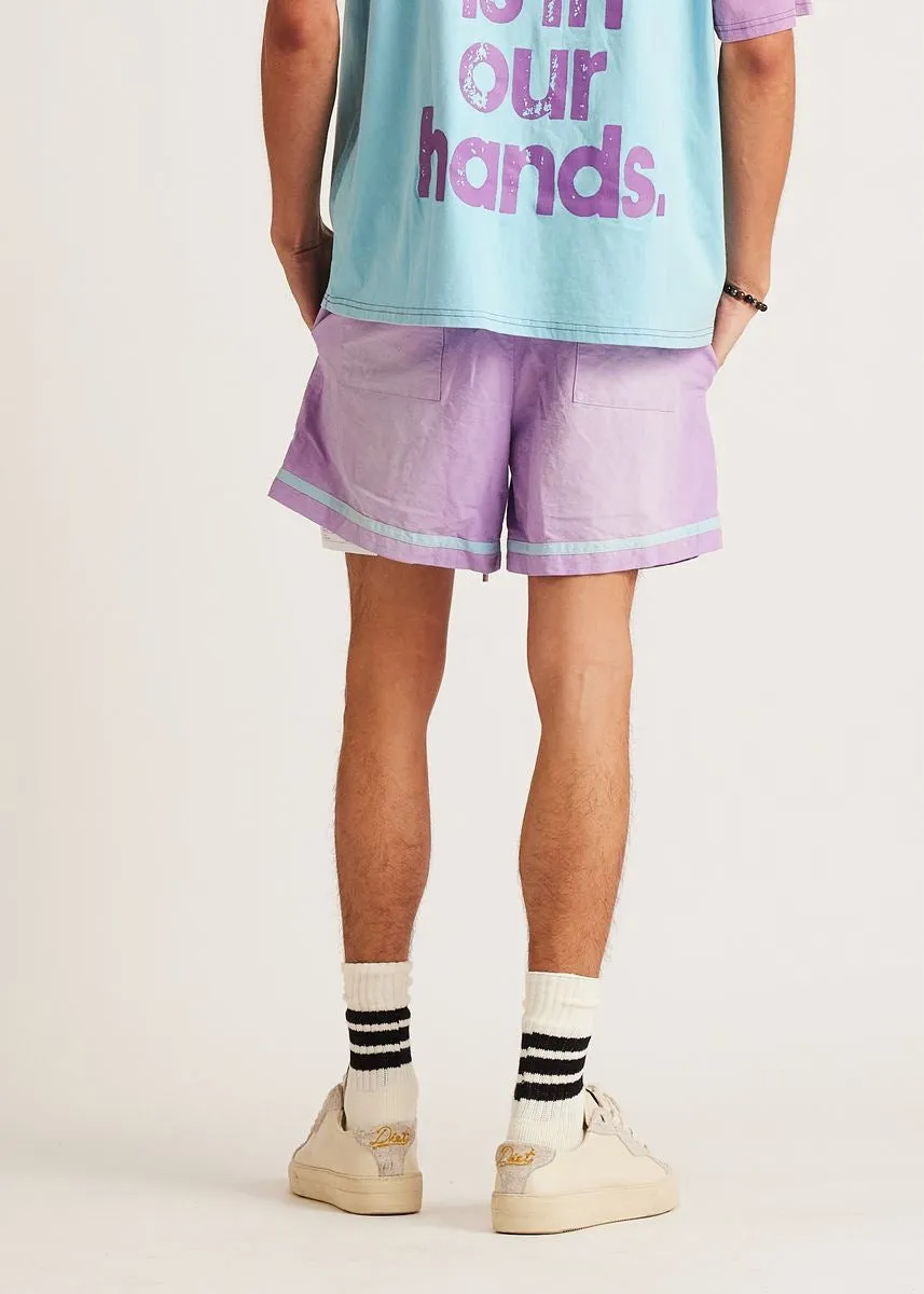 DSM Canvas Stripe Shorts-Purple Ventilation Panels