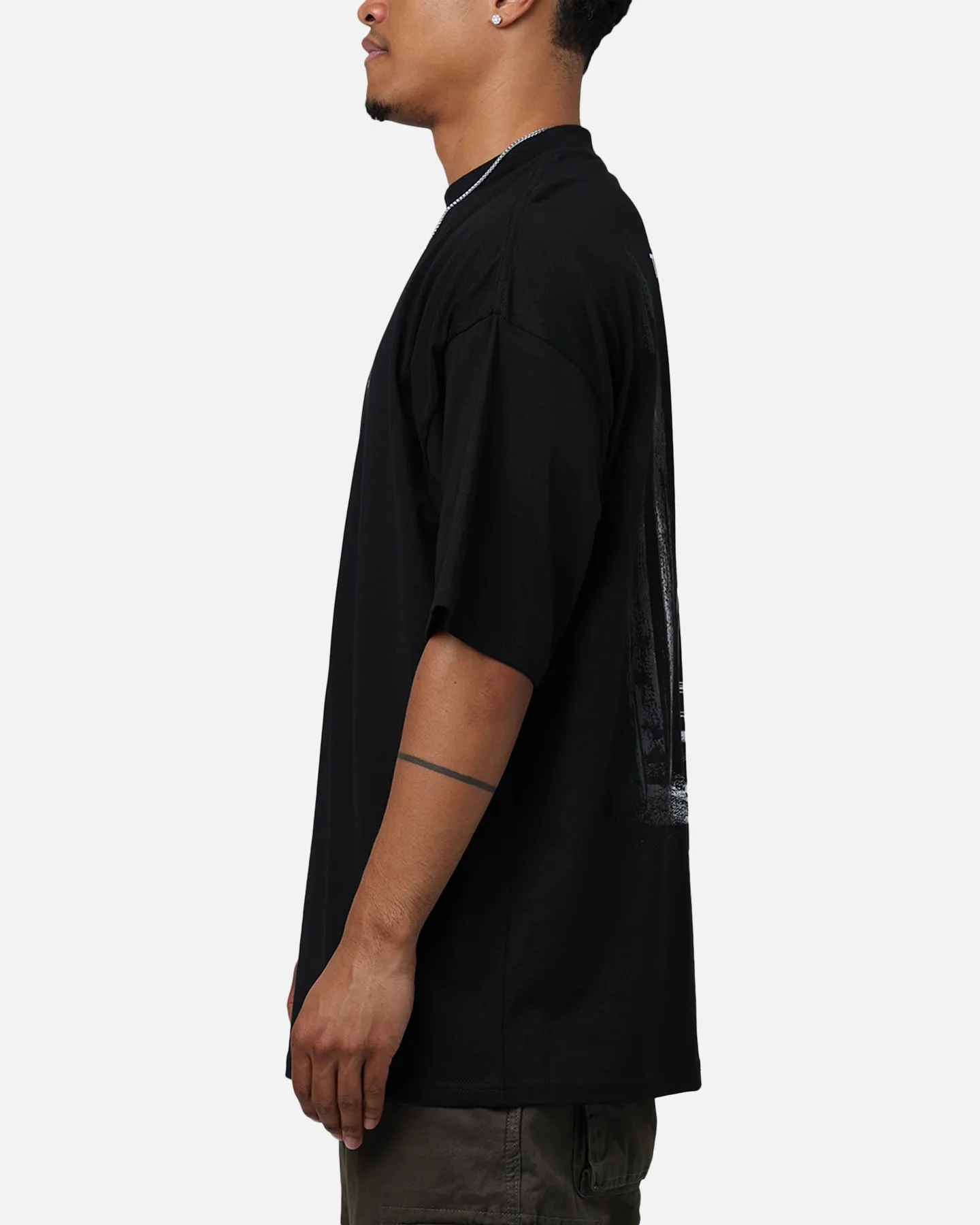 Ribbed Collar Trim The Anti Order Endless Egress Mock T-Shirt Black
