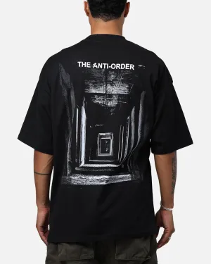 The Anti Order Endless Egress Mock T-Shirt Black Subtle Embroidery