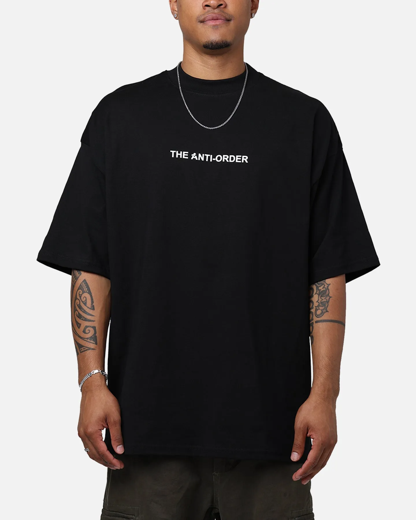 Stretchable Armholes Cool Design The Anti Order Endless Egress Mock T-Shirt Black