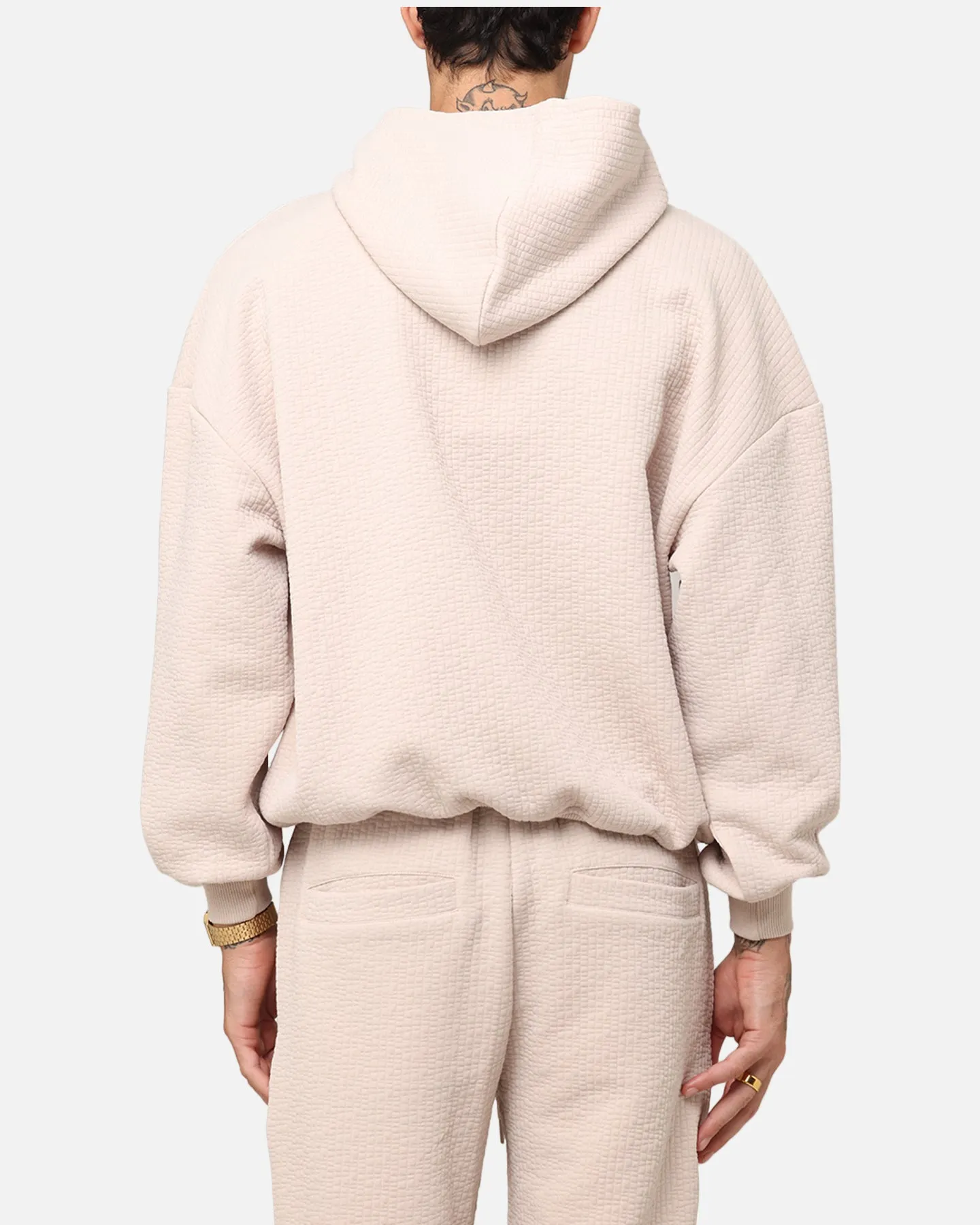 Classic Fit XXIII Pebble Textured Hoodie Stone