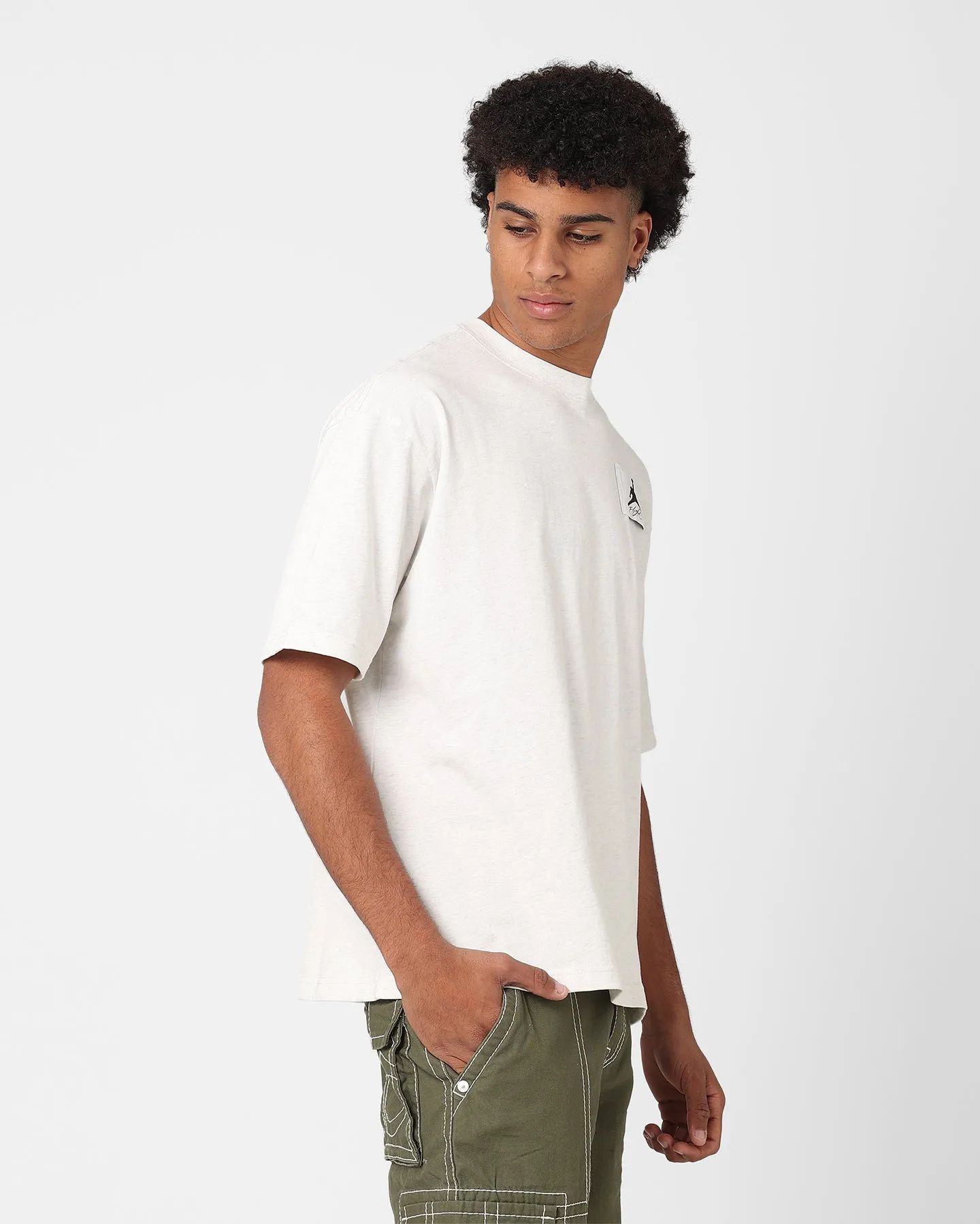 Jordan Flight Essentials Crewneck T-Shirt Sail/Heather Comfy Top