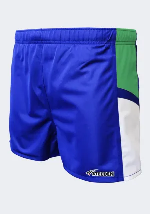 Steeden Men??s Rugby League Shorts Blue/Green Anti Slip Waist Grip