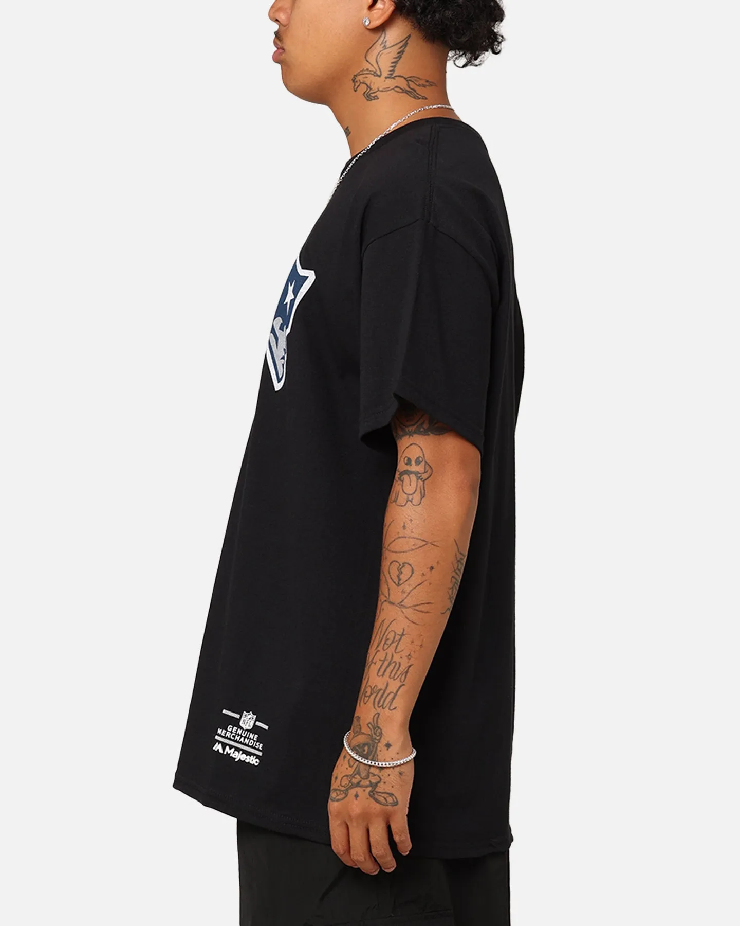 Majestic Athletic New England Patriots Team Crest T-Shirt Black Spring Wear
