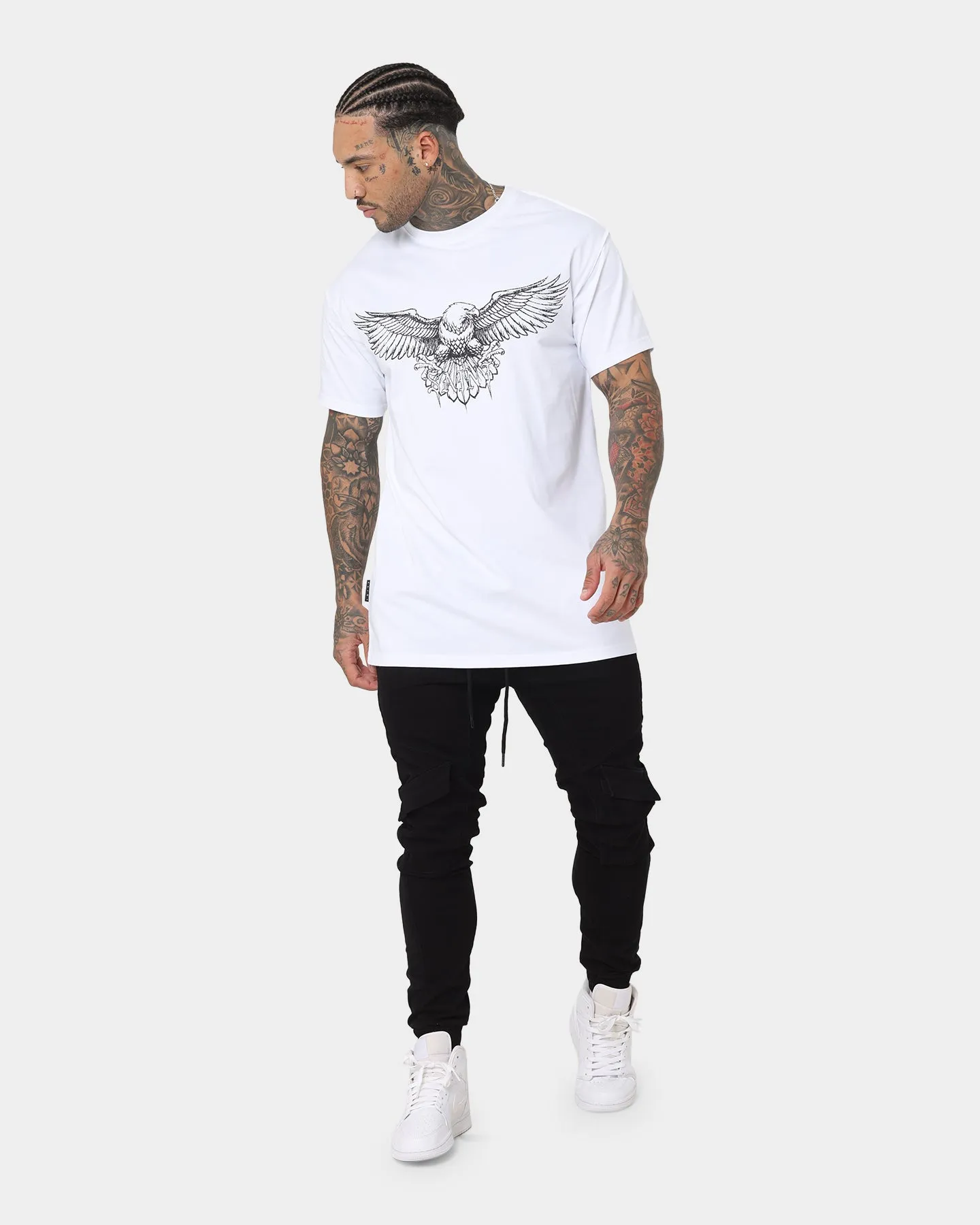 Saint Morta Bird Of Prey Lafayette T-Shirt White/Black Fashionable Fit