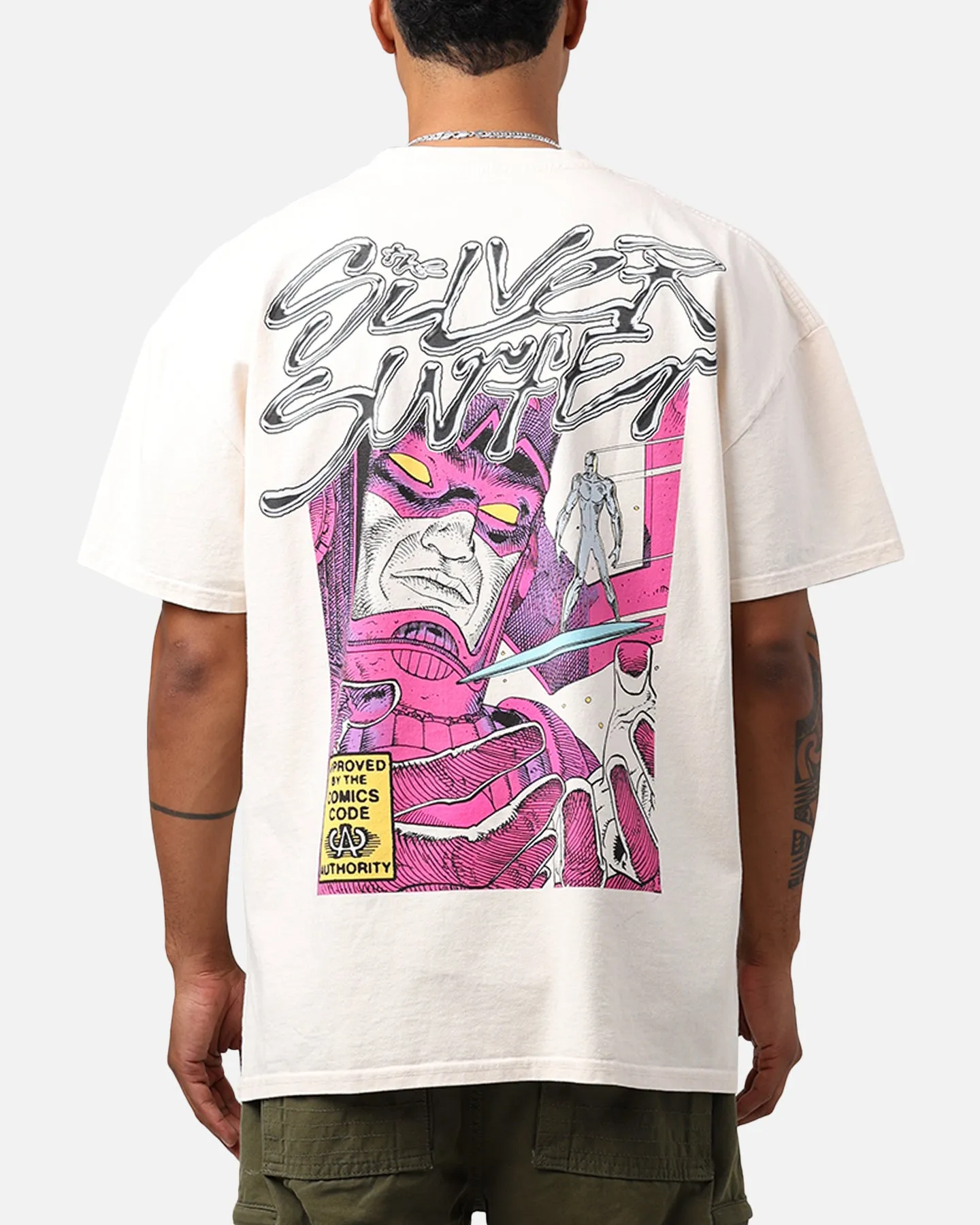 Marvel Silver Surfer Heavyweight T-Shirt Off White Stylish Fit