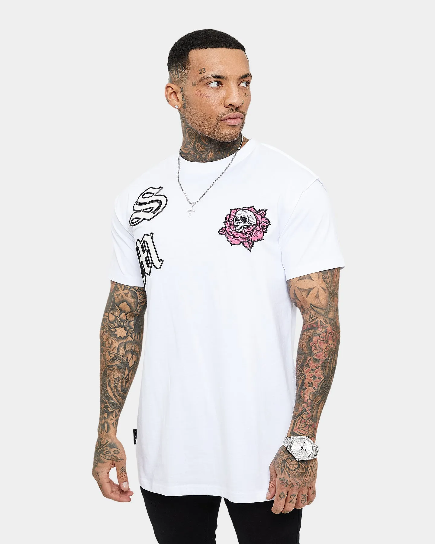 Outdoor Fashion Fashion Outfit Saint Morta Skull Flower Lafayette T-Shirt White