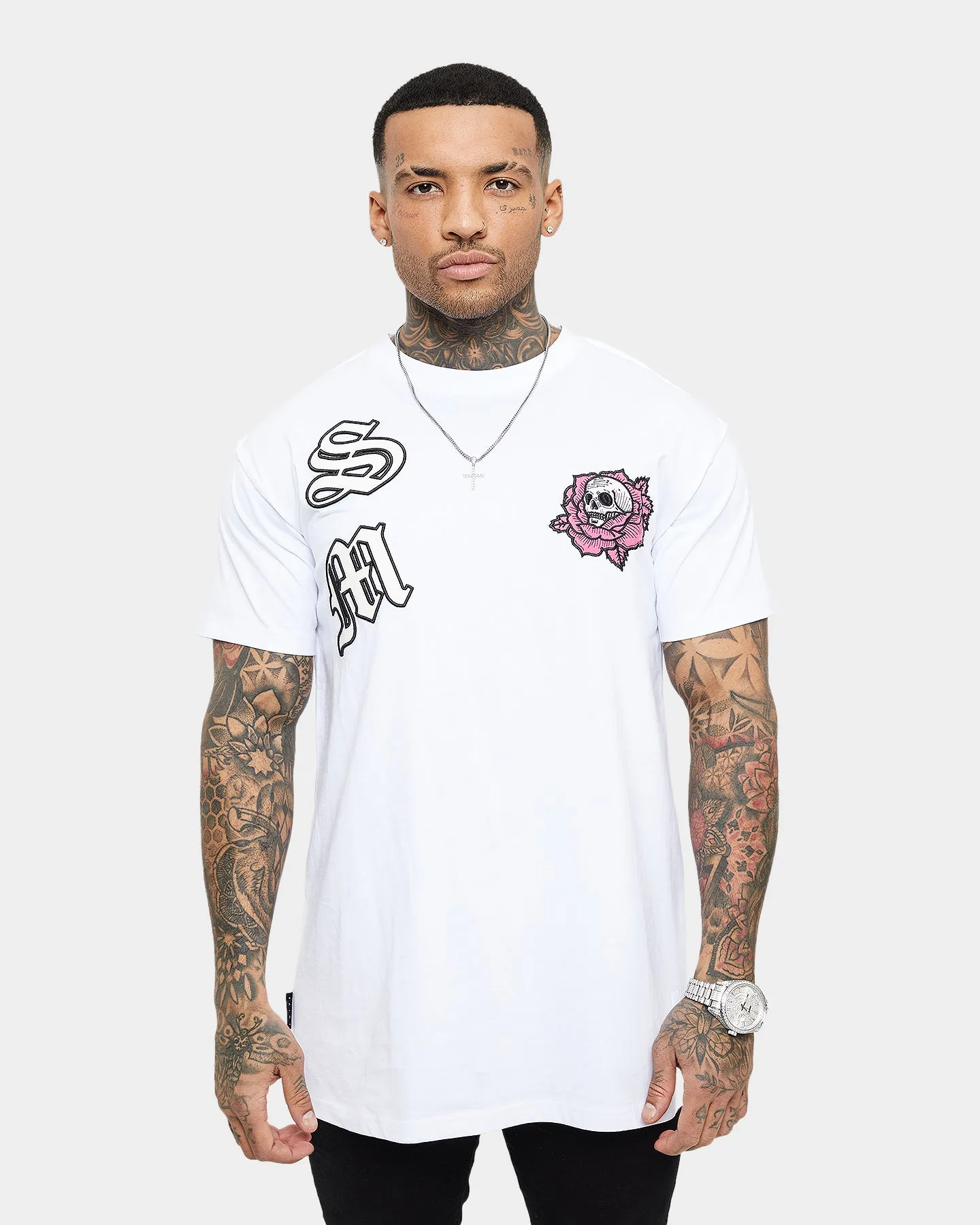 Saint Morta Skull Flower Lafayette T-Shirt White Machine washable Lint Resistant Surface