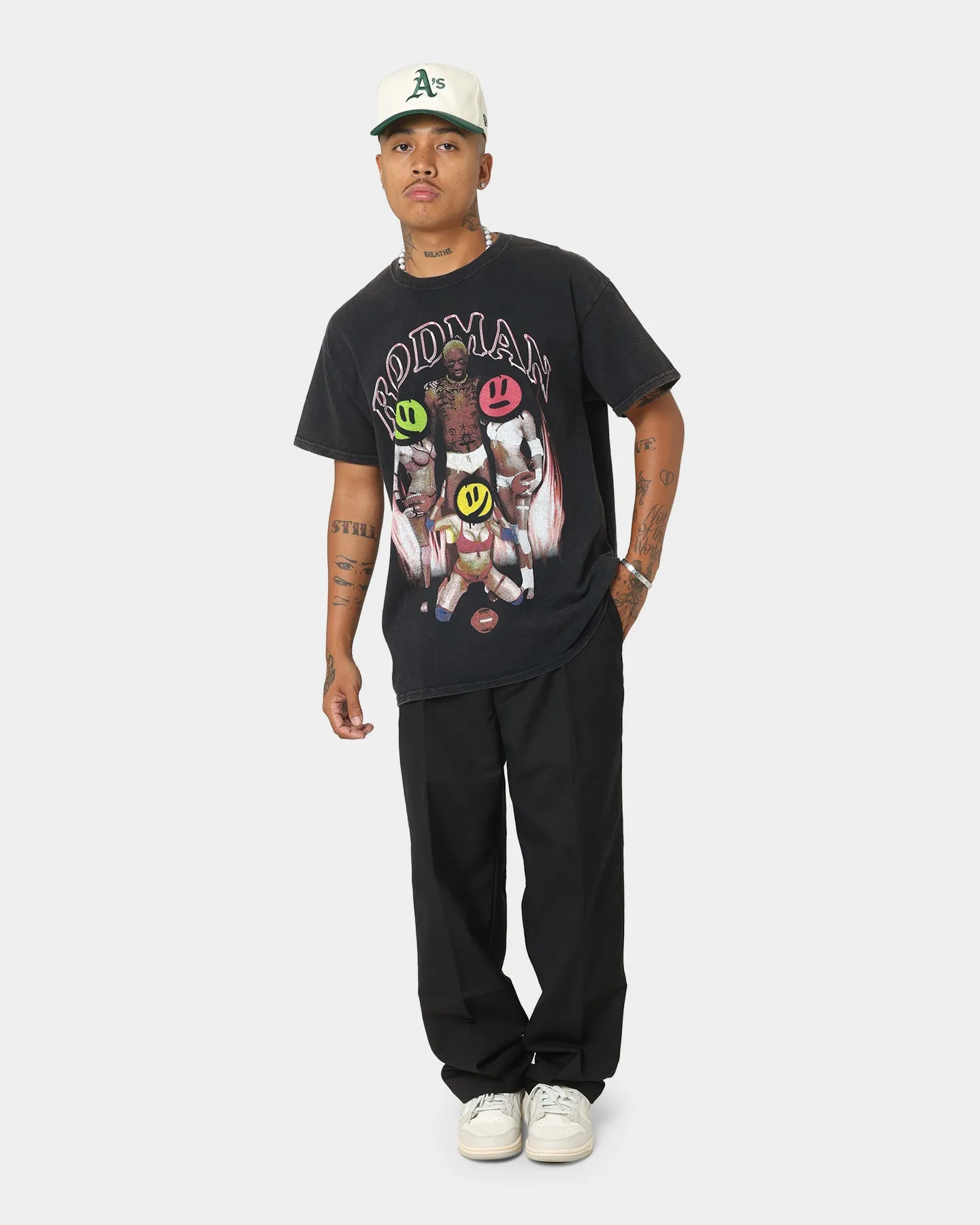 proper length Ultra Soft Blended Textile Rodman Brand Partyboy Vintage T-Shirt Black Wash