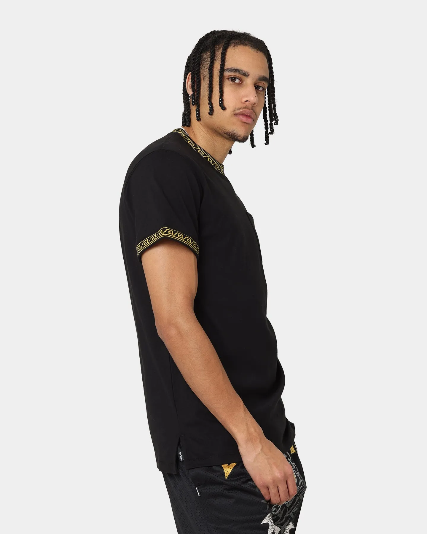 Last Kings Territorial Rib Short Sleeve T-Shirt Black Casual Comfort Wear Fashionable Layer