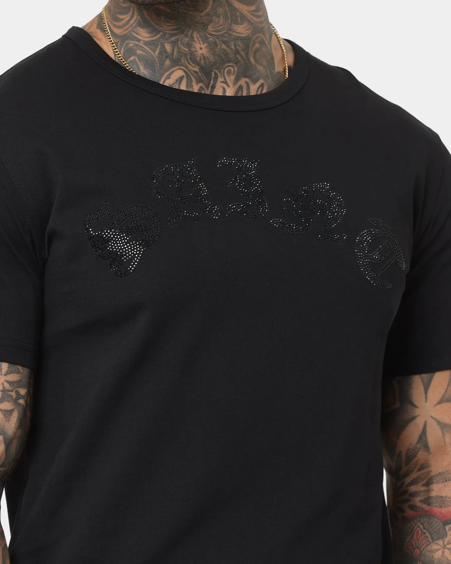 Cozy Essentials Saint Morta Gothic Rhinestone T-Shirt Black/Black