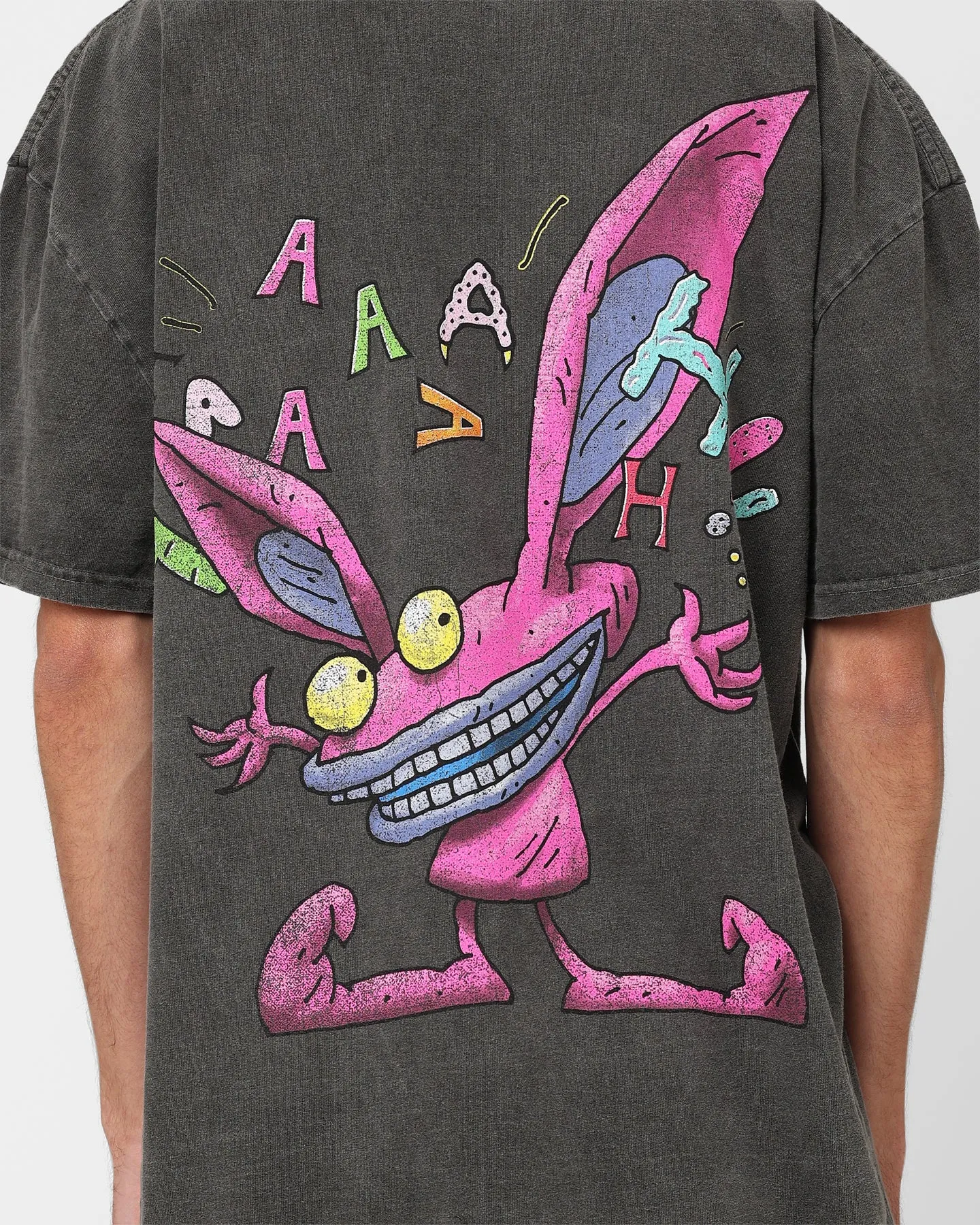 Fresh Trend American Thrift x Aaahh!!! Real Monsters Monsters Heavyweight Vintage T-Shirt Black Wash