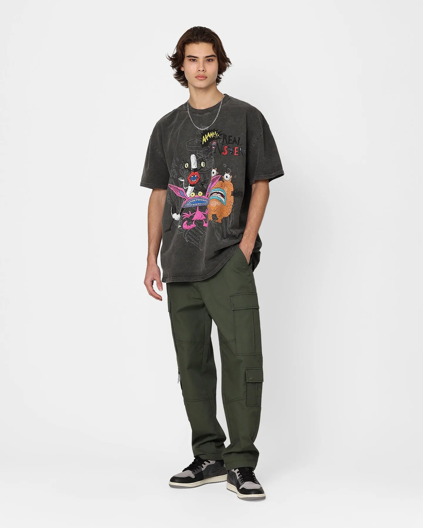 American Thrift x Aaahh!!! Real Monsters Monsters Heavyweight Vintage T-Shirt Black Wash Versatile Piece