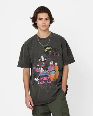 Comfy Casual Wear American Thrift x Aaahh!!! Real Monsters Monsters Heavyweight Vintage T-Shirt Black Wash