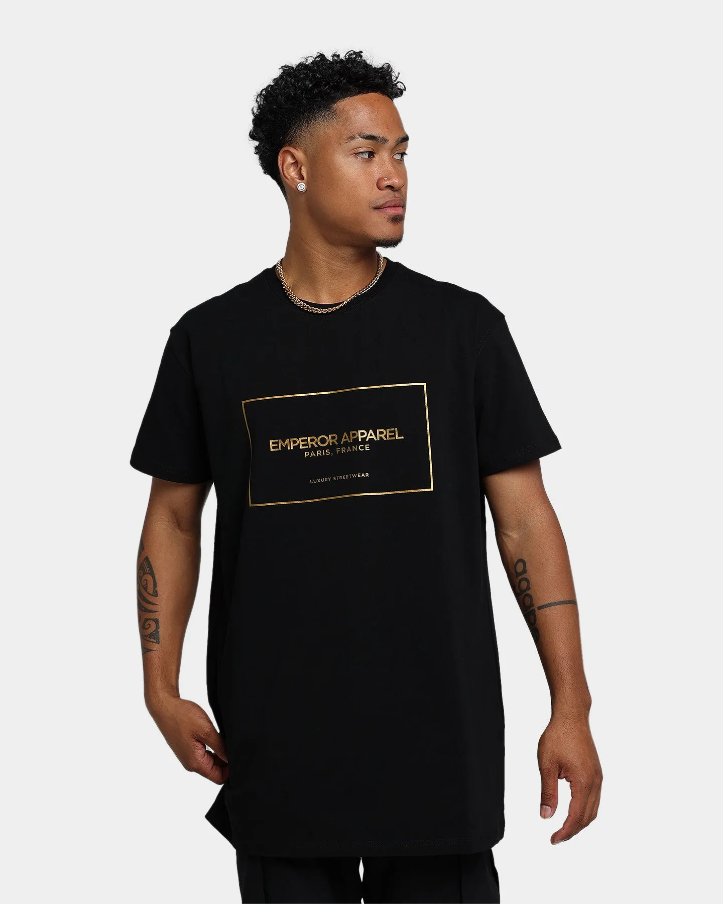 Easy to Style Timeless and Chic Emperor Apparel Chic Hustle Short Sleeve T-Shirt Black/Gold