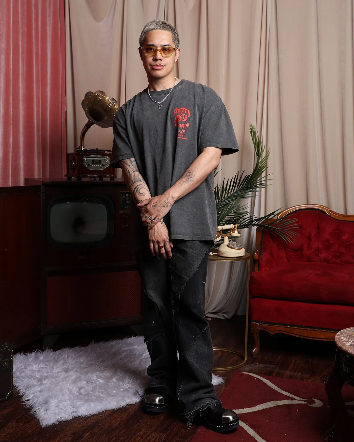 Weekend Comfort Culture Kings X Brian Puspos T-Shirt Black Wash