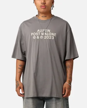 print design Wrinkle Resistant Cloth Post Malone Austin 2023 Tour  T-Shirt Dove Grey