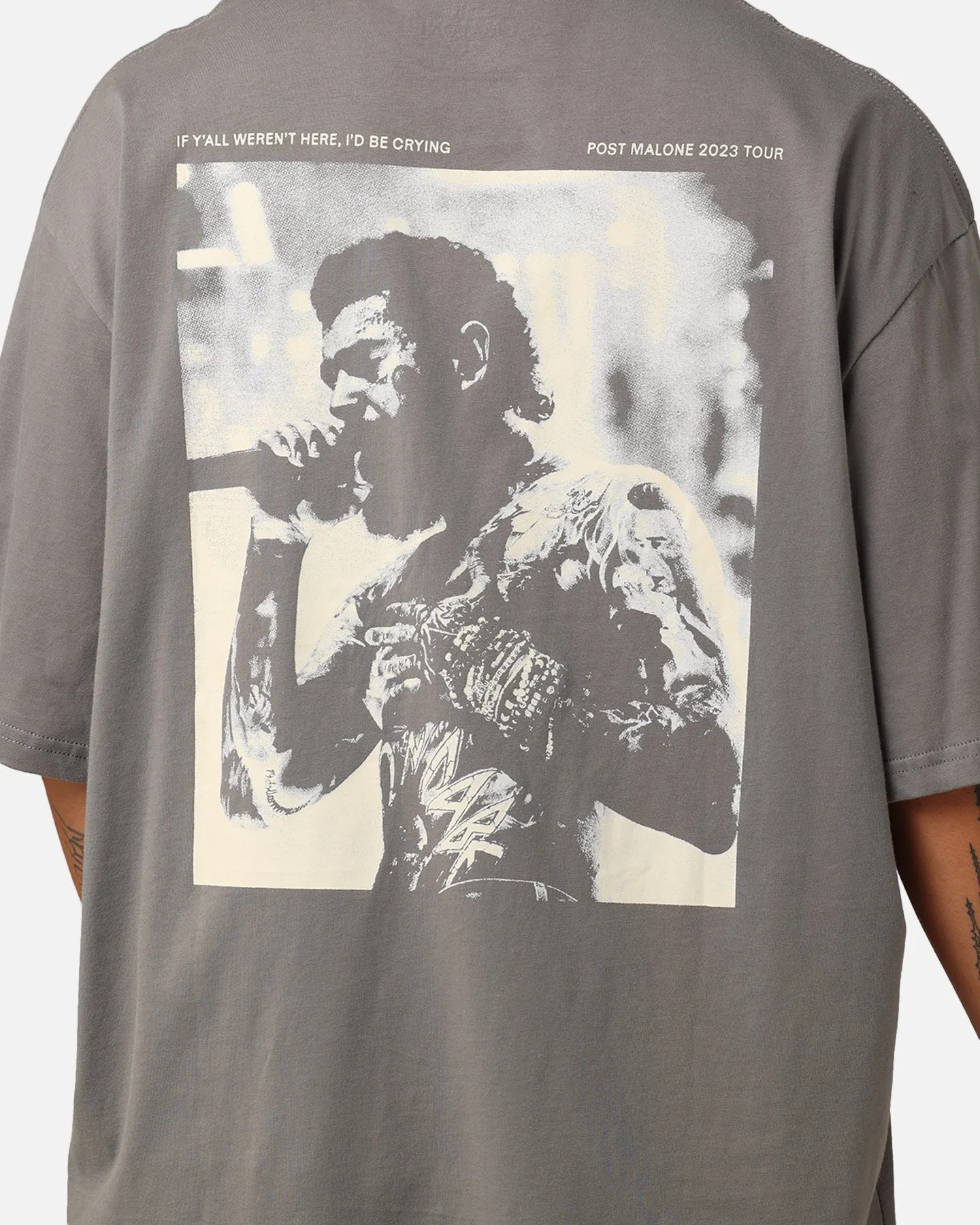 Post Malone Austin 2023 Tour  T-Shirt Dove Grey Relaxing Fit Effortless Daywear