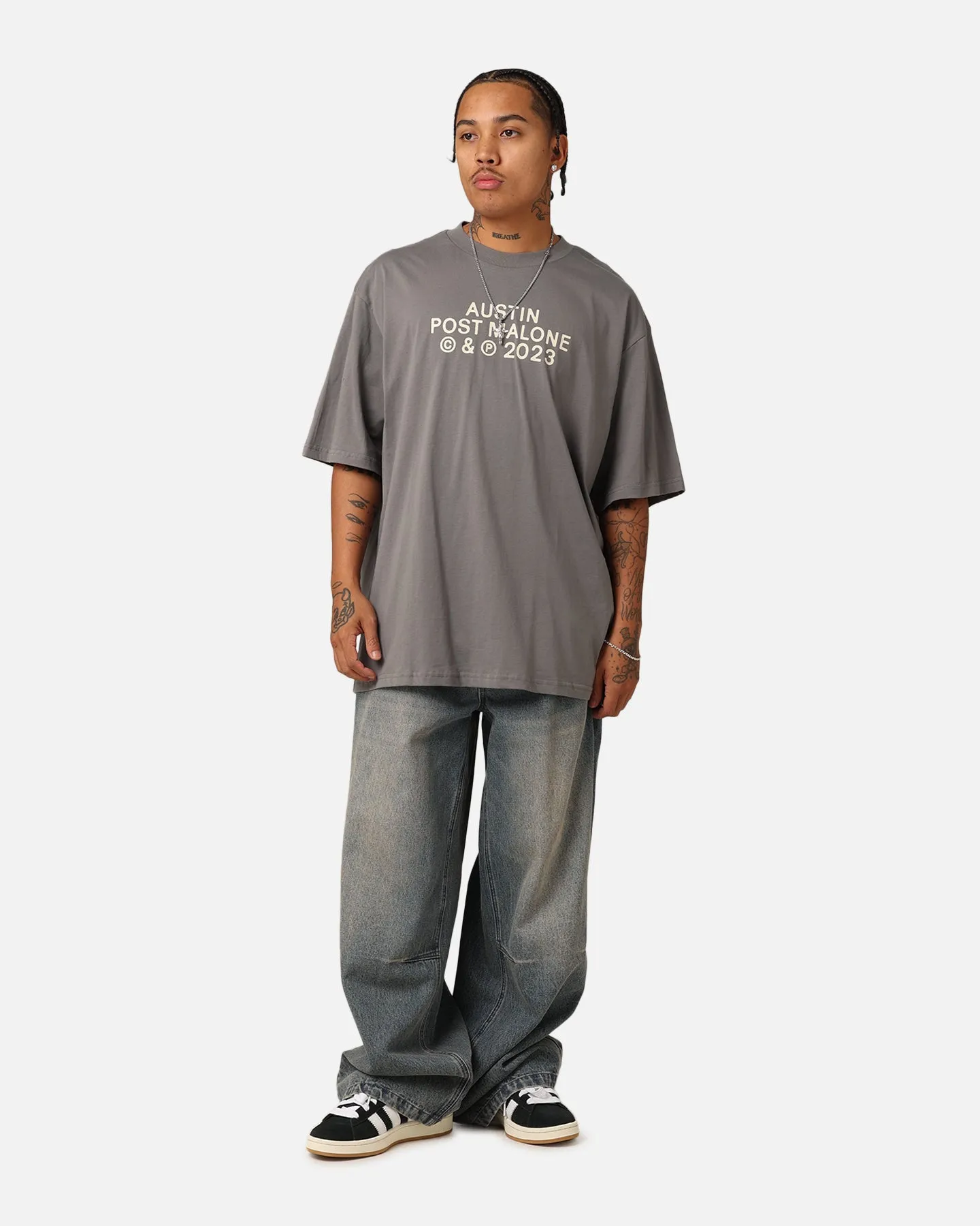 Practical Design sale season Post Malone Austin 2023 Tour  T-Shirt Dove Grey