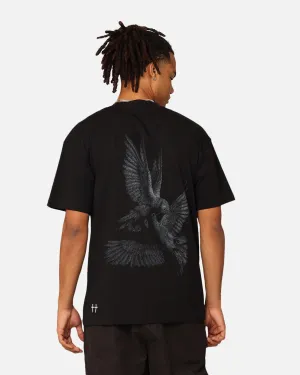 Men's masculinity Active Layering Saint Morta Doves Drop Shoulder T-Shirt Black